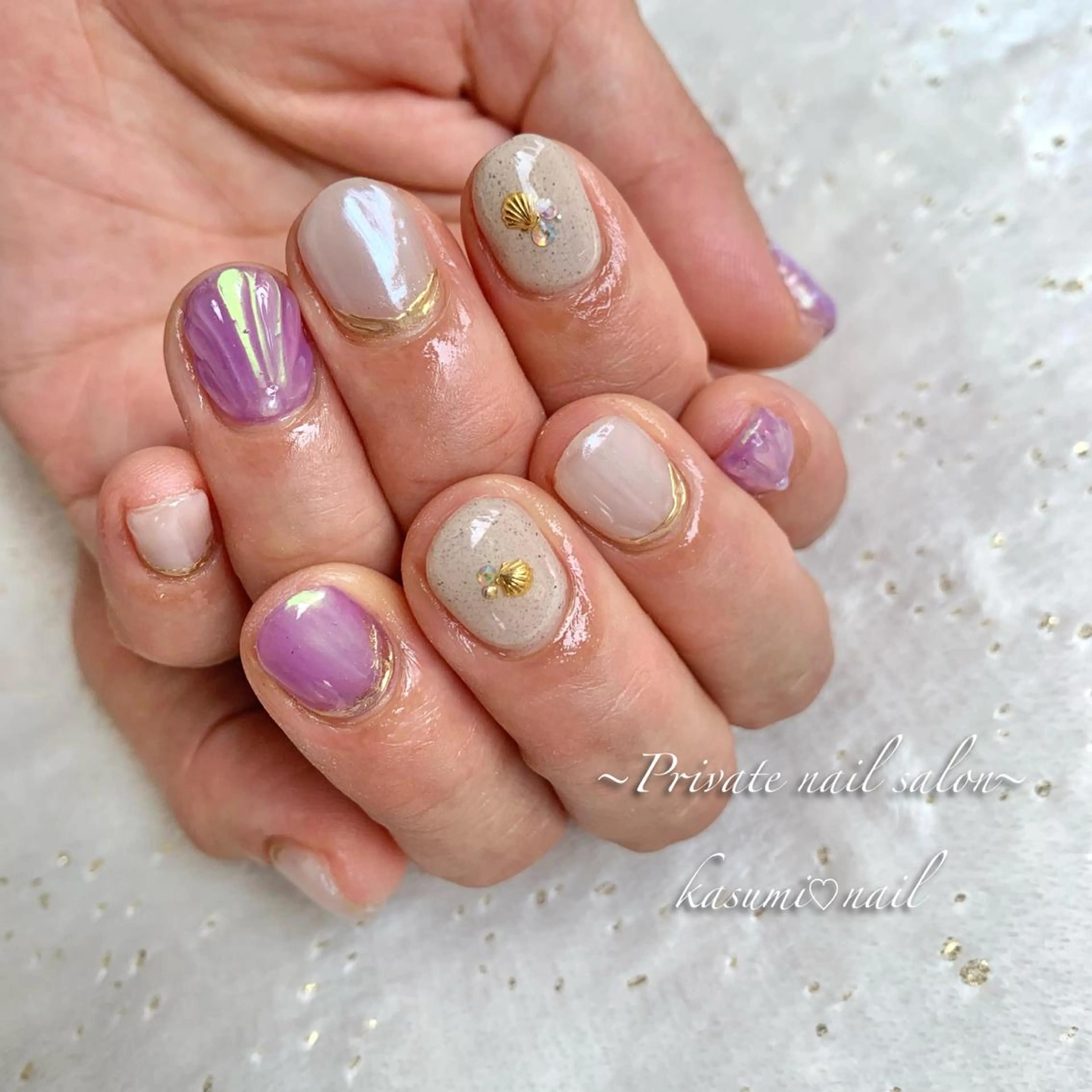 ネイル アートネイル ラメ(グリッター) マグネットネイル ミラーネイル 持ち込み KASUMI♡ Nailのネイルデザイン