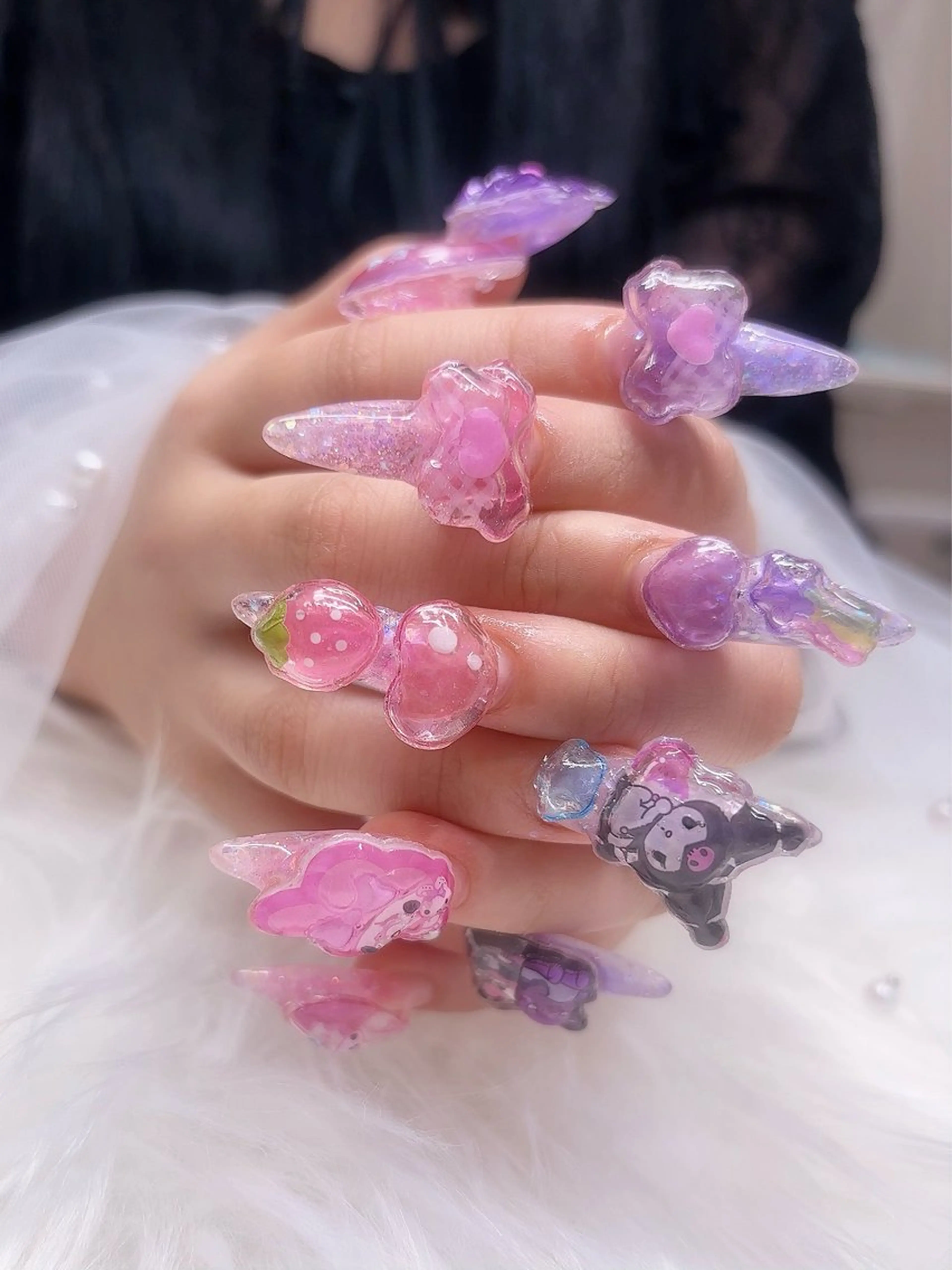 ネイル ロングネイル スカルプネイル Y. 🍒maki🍒ྀིのネイルデザイン