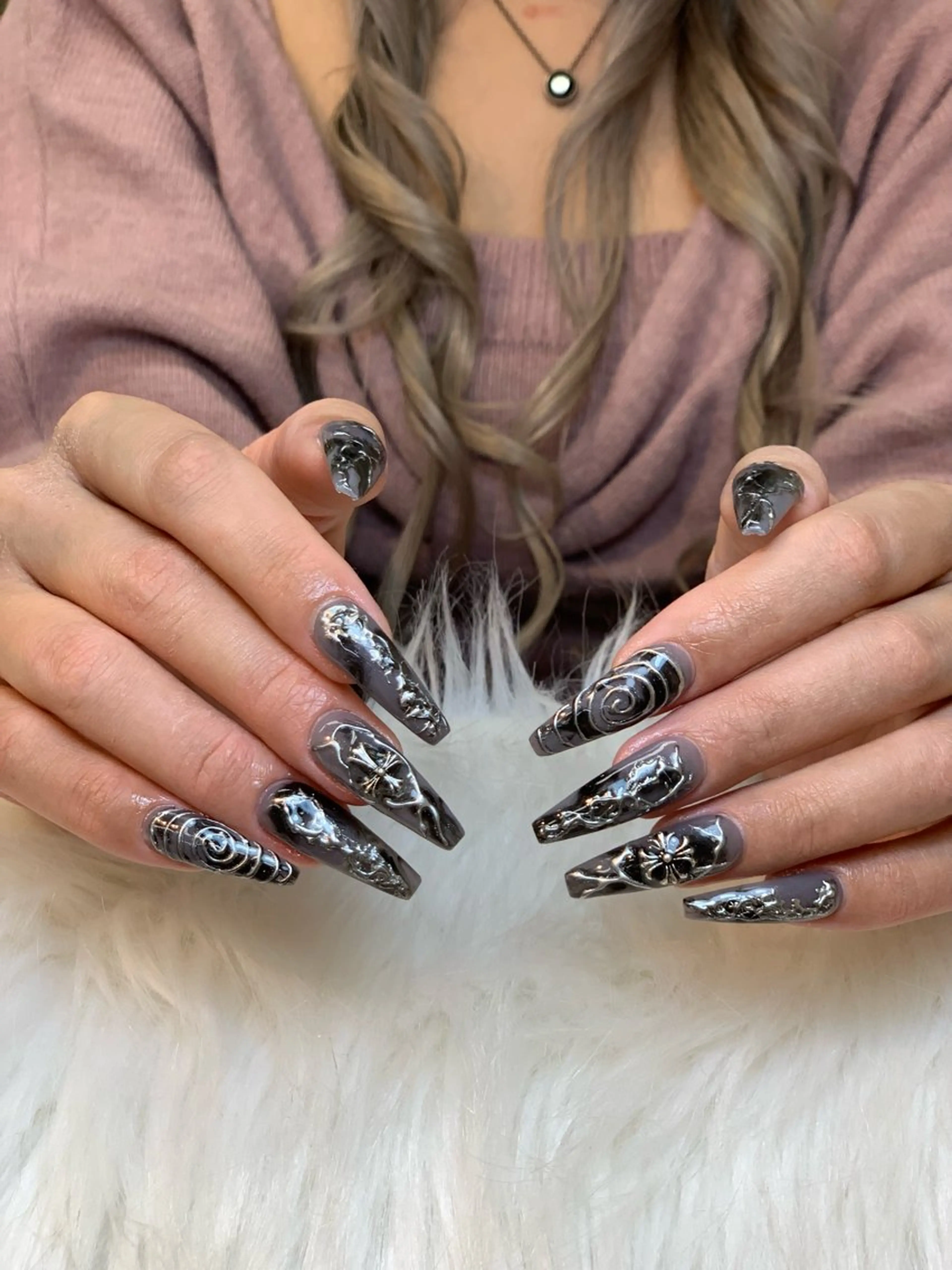 ネイル アートネイル 長さ出し ジェルネイル マグネットネイル ニュアンスネイル ハンドネイル Cloudy Chan 歌舞伎町のネイルデザイン