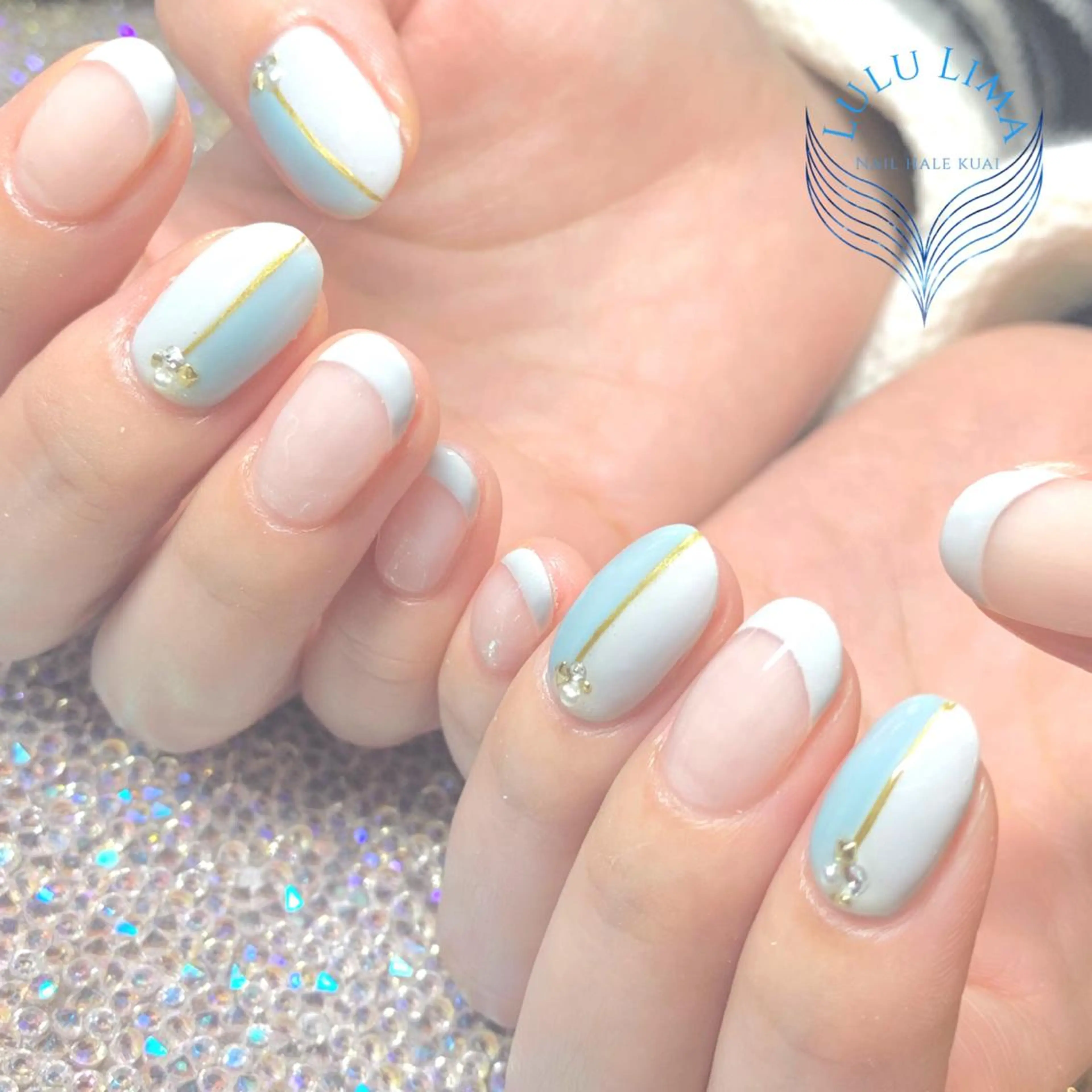 ネイル アートネイル ストーンネイル ハンドネイル ハンドケア LULU LIMAのネイルデザイン