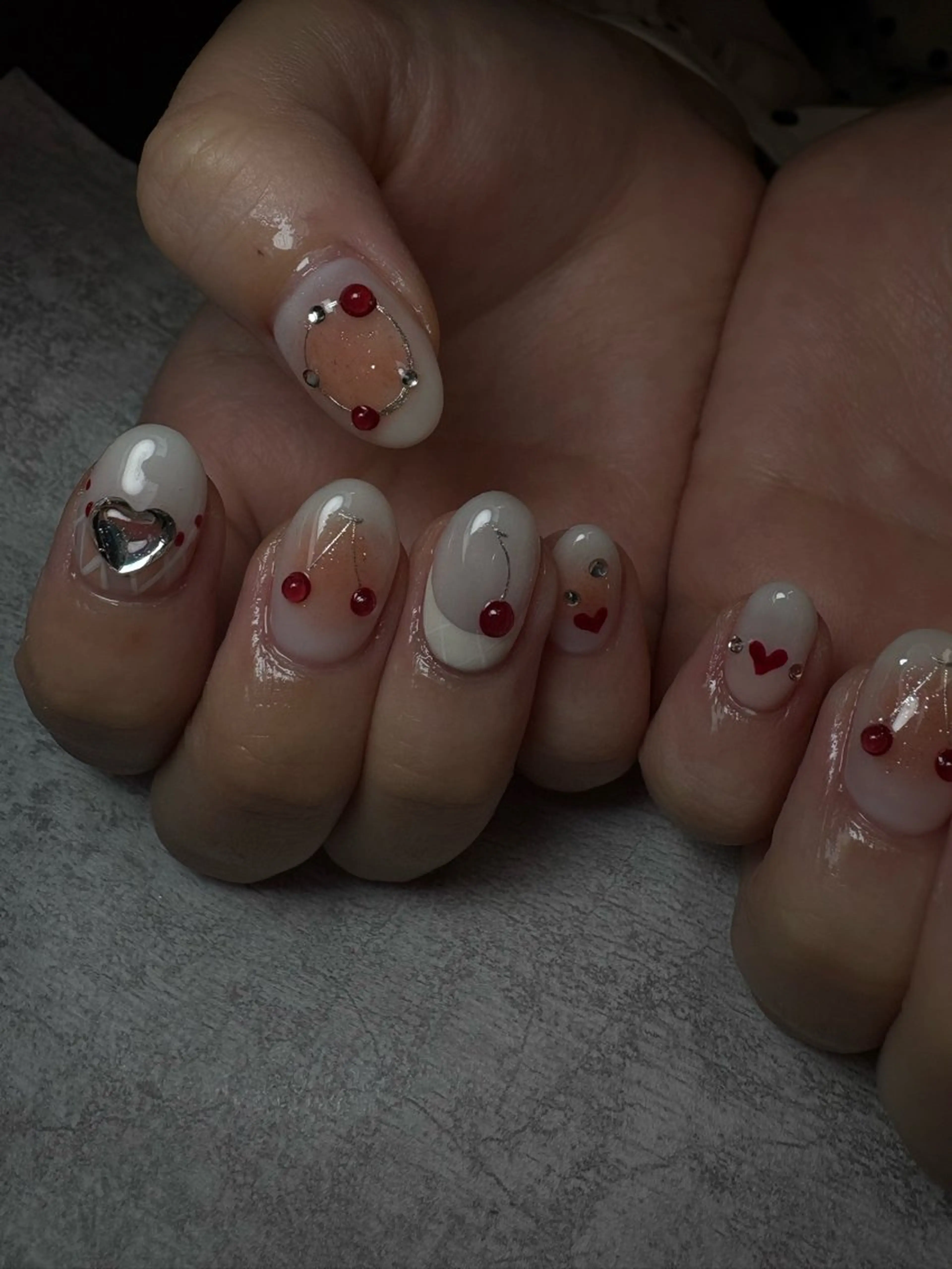 ネイル アートネイル ハート 韓国ネイル 持ち込み BEAUTY GARDEN 【nail salon unseul】所属・nana .のネイルデザイン