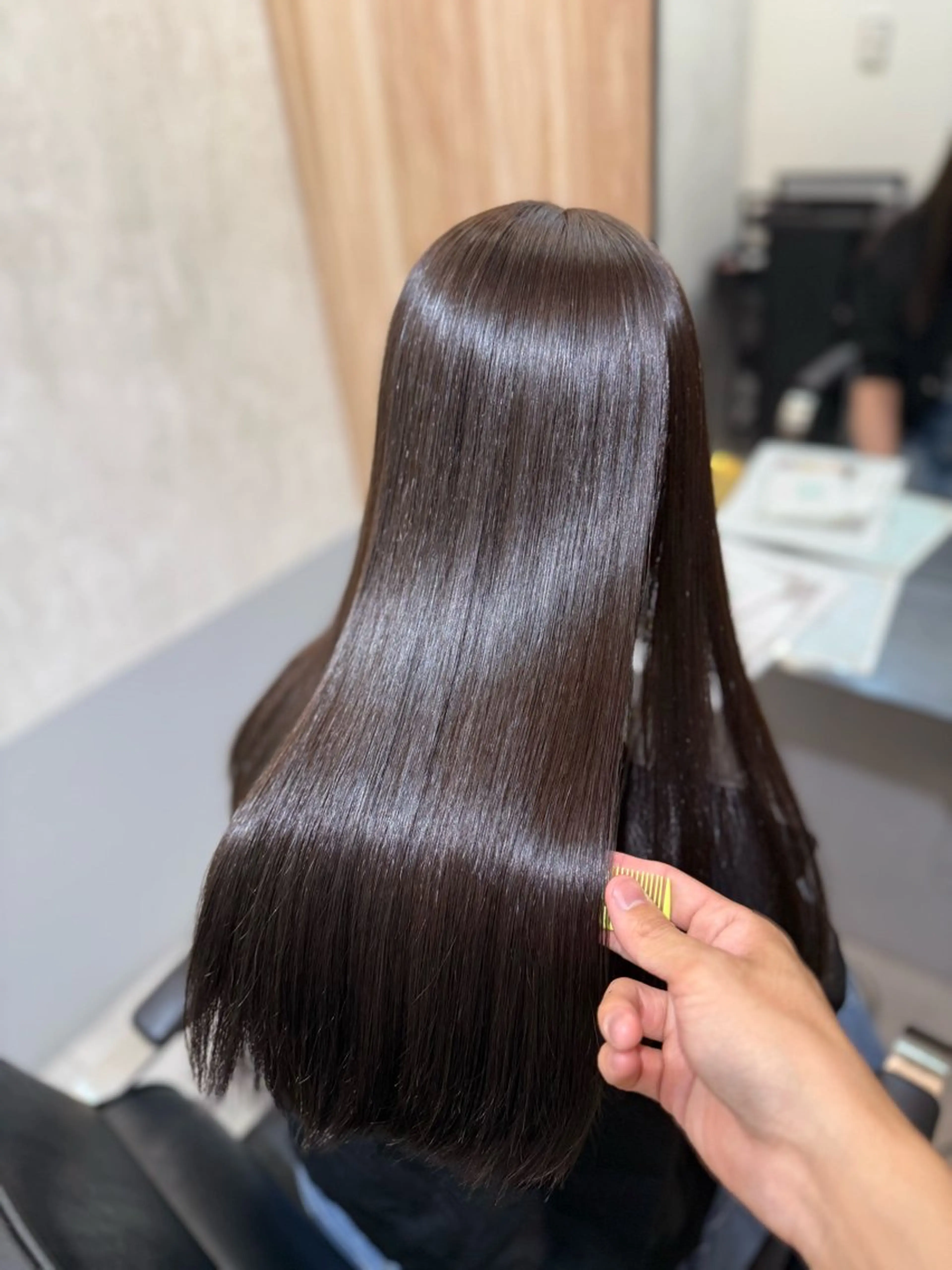 ロング パーマ 髪質改善 ストレートパーマ 縮毛矯正 ioeわかめようじ/ 縮毛矯正/髪質改善のヘアスタイル