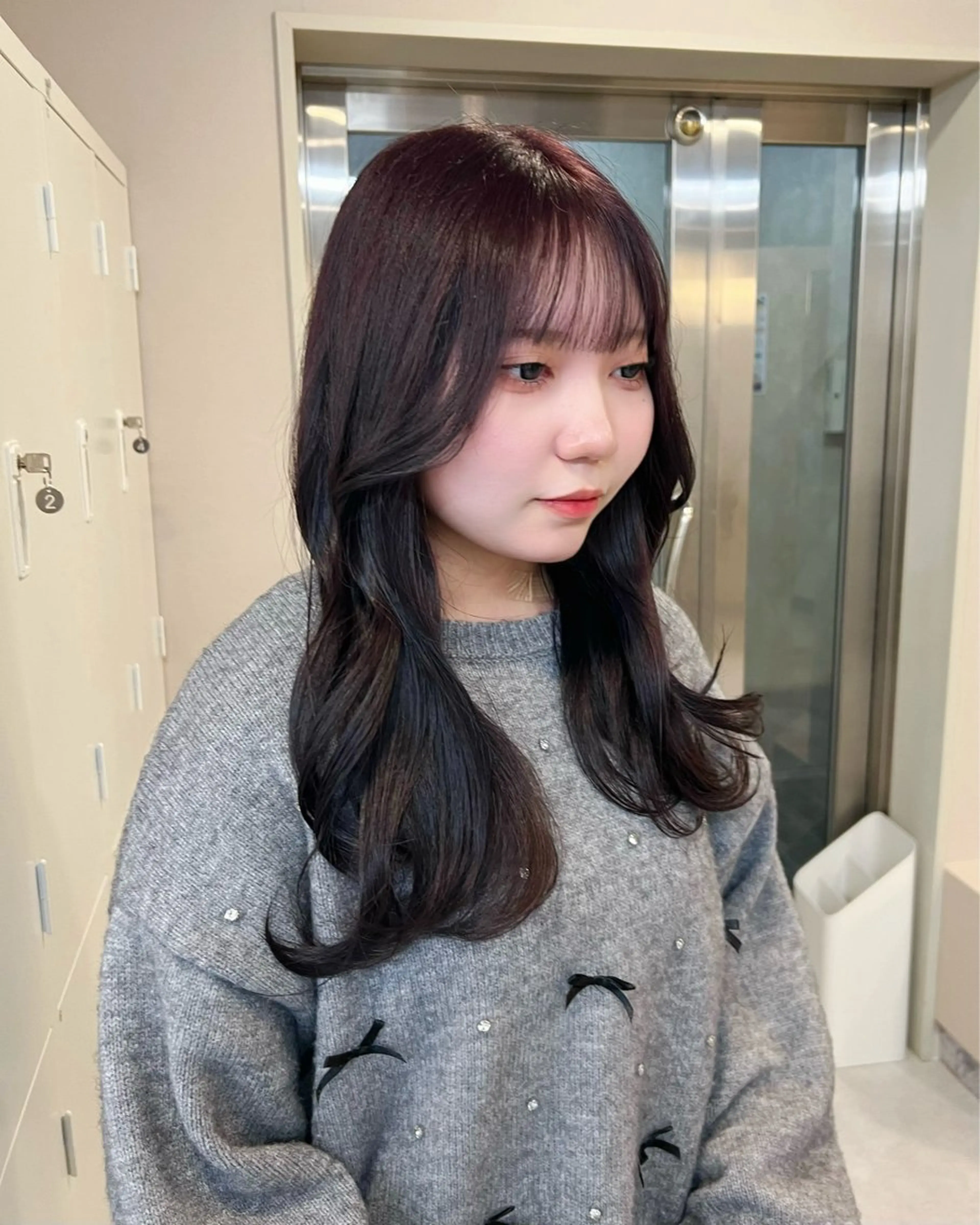 ロング カラー ブラウンカラー ディープラベンダー ラベンダーカラー ピンクカラー ピンクブラウン ヘアカラー ブリーチカラー🦋‪ 田中さくらのヘアスタイル