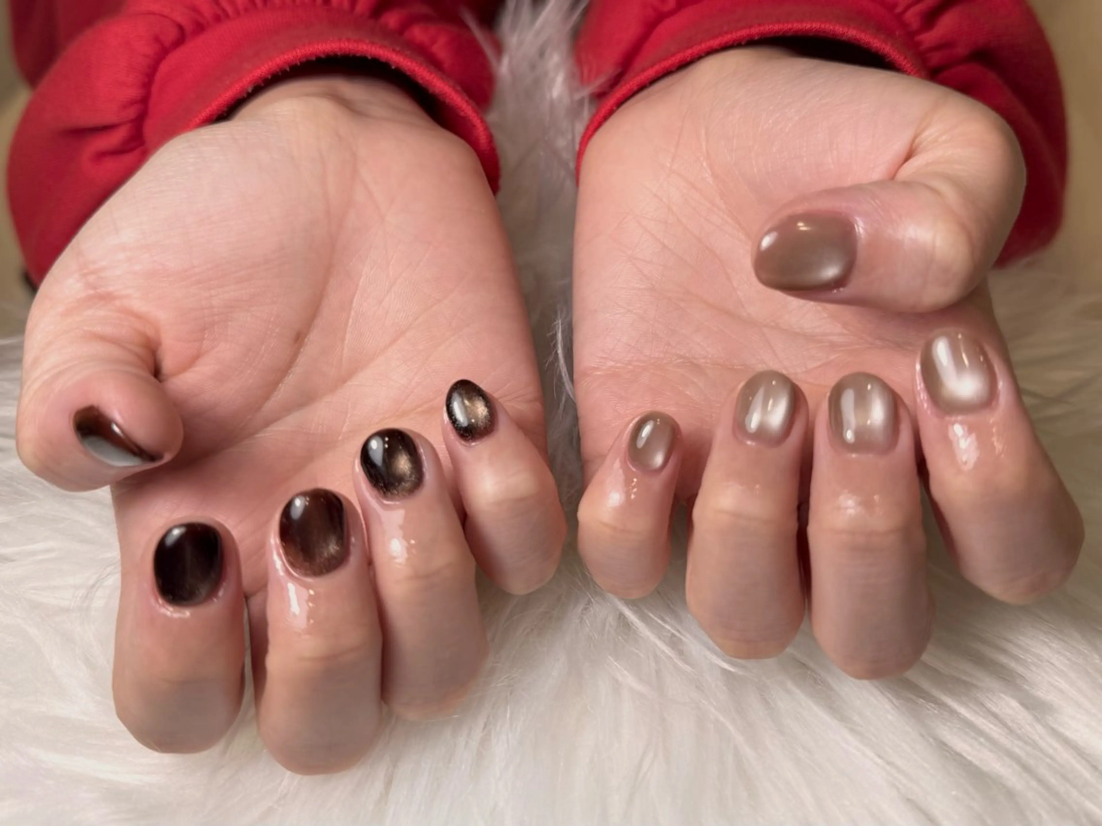 ネイル ジェルネイル 氷ネイル・うるうるネイル マグネットネイル シンプルネイル ハンドネイル ハンドケア チャ ミーのネイルデザイン