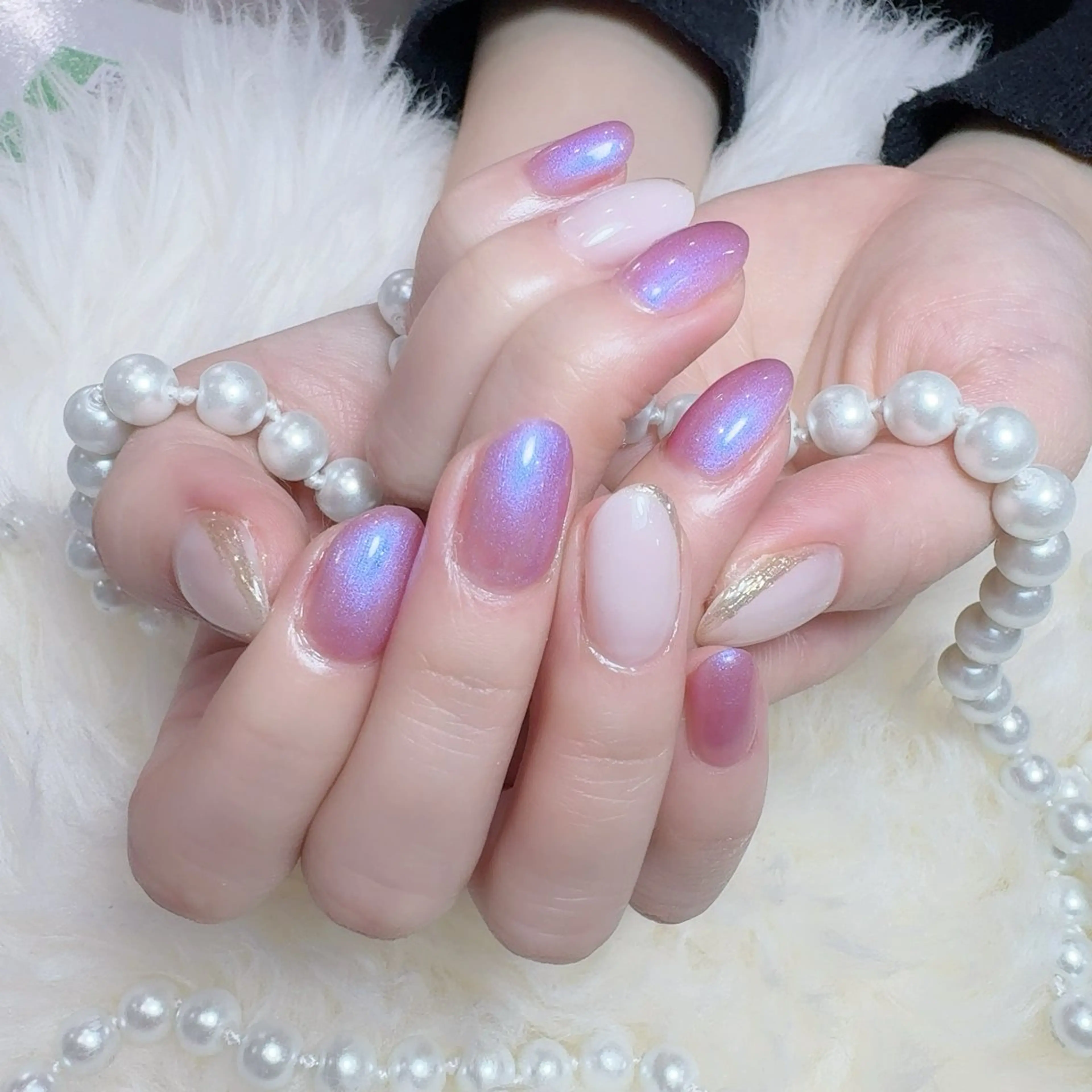 ネイル アートネイル フラッシュネイル フレンチネイル ジェルネイル ガラスフレンチ ハンドネイル You&Me Yukiのネイルデザイン