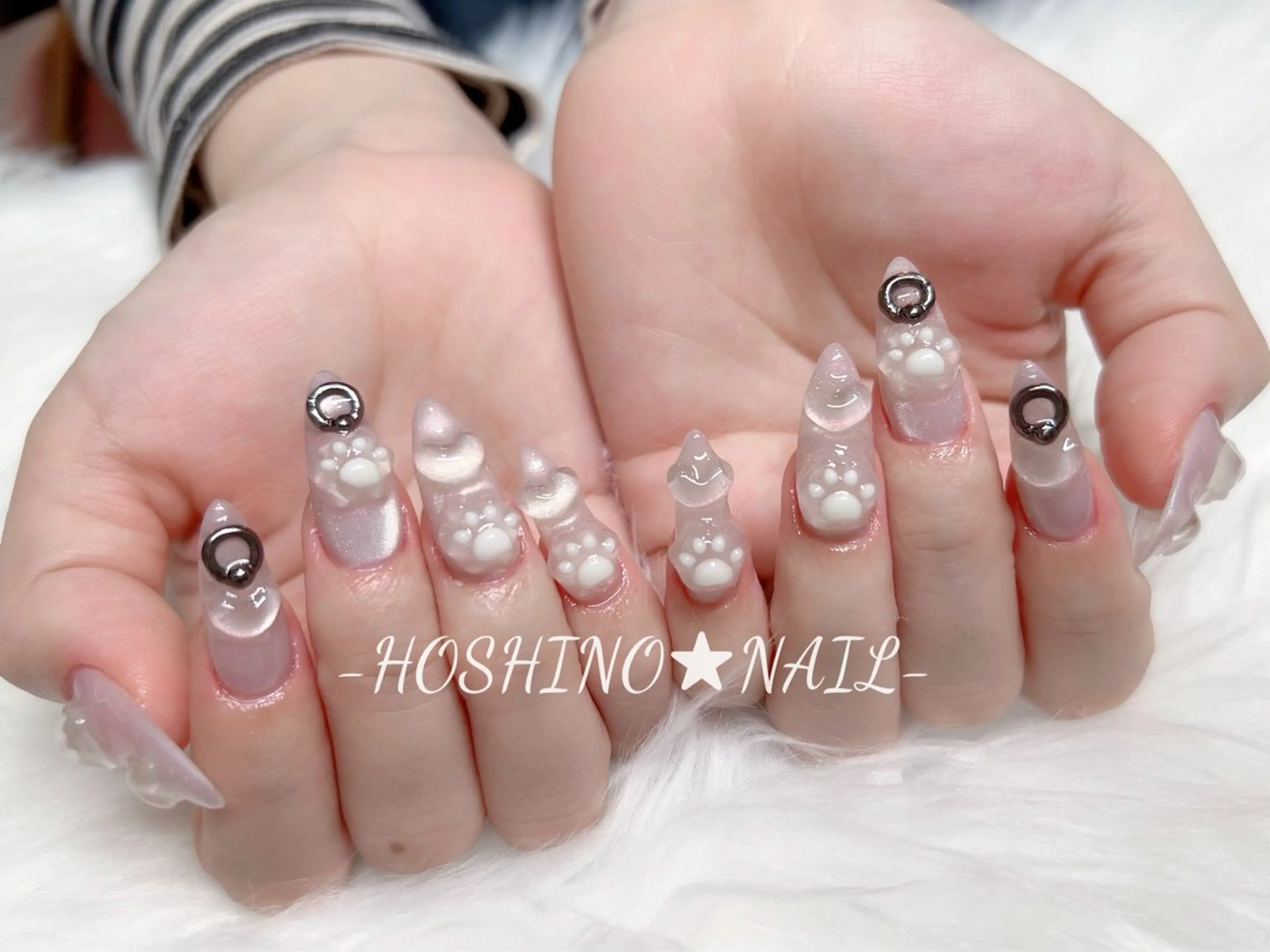 ネイル オーロラネイル チークネイル ドット フットネイル フレンチネイル ハンドネイル ★HOSHINO NAIL★新宿店のネイルデザイン