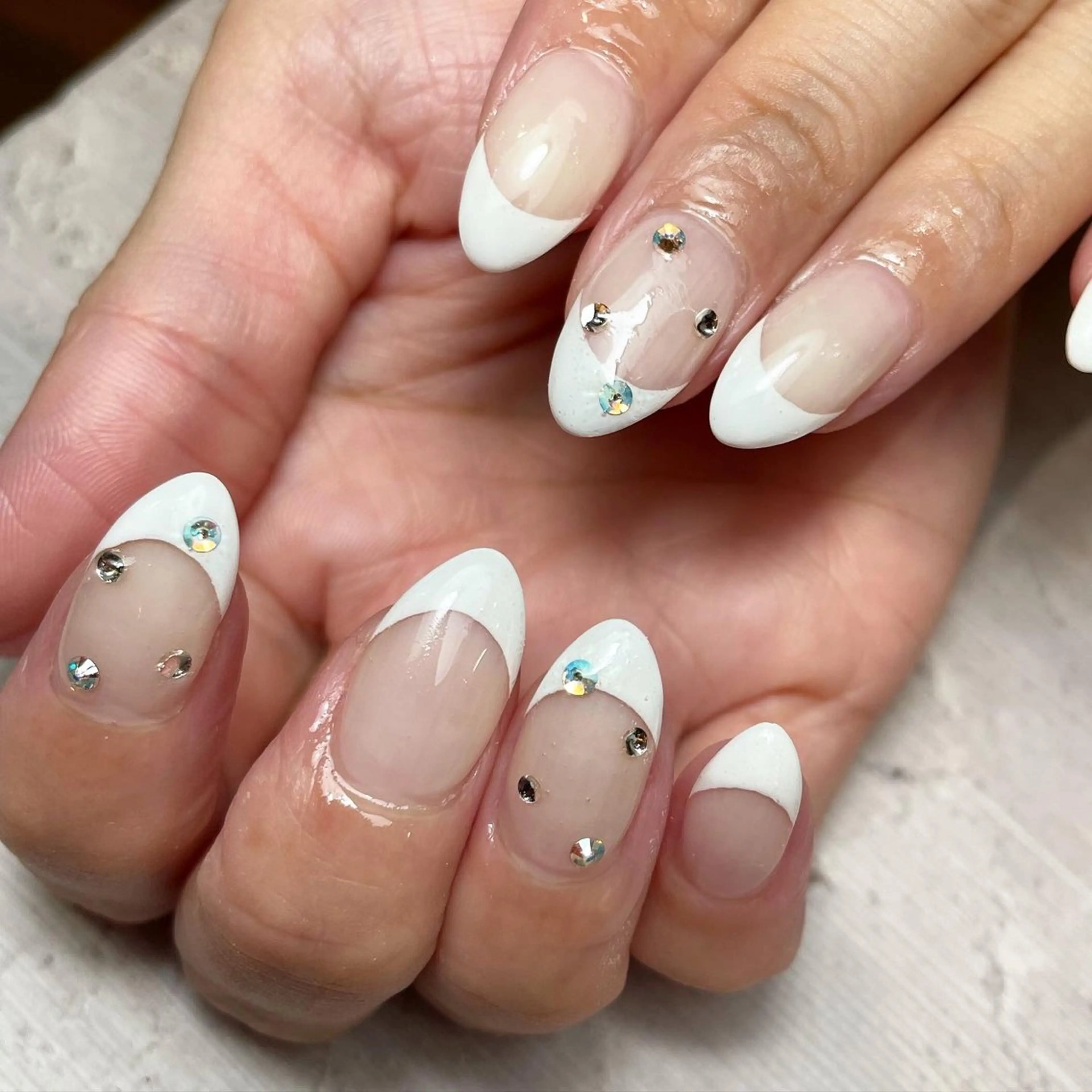 ネイル ストーンネイル ハンドネイル nail&eyelash mate所属・京都/東向日/桂 ayumiのネイルデザイン