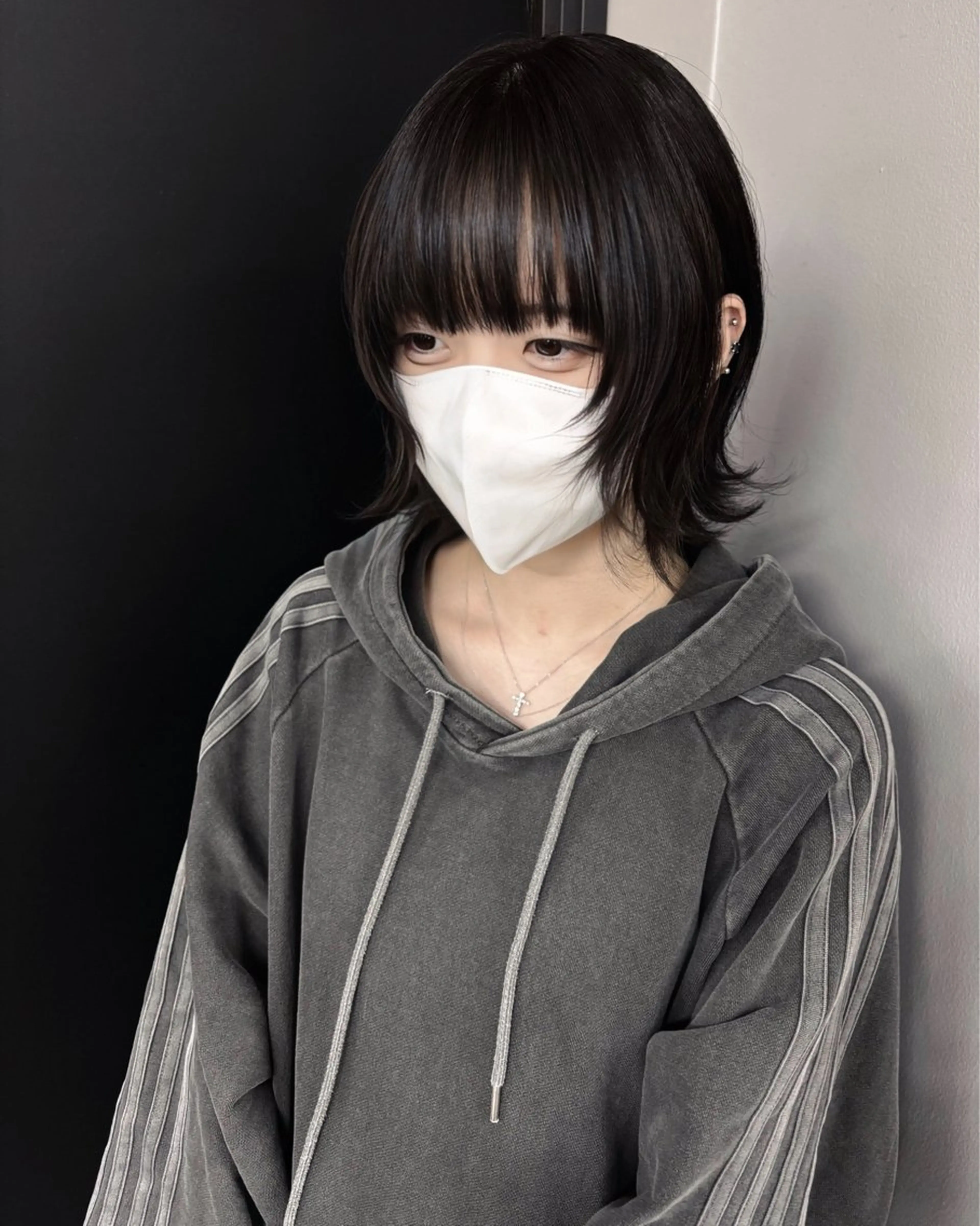 ショート カラー グレージュ ギミックパシャ所属・みゆ/ケア ブリーチ/ハイトーンのヘアスタイル