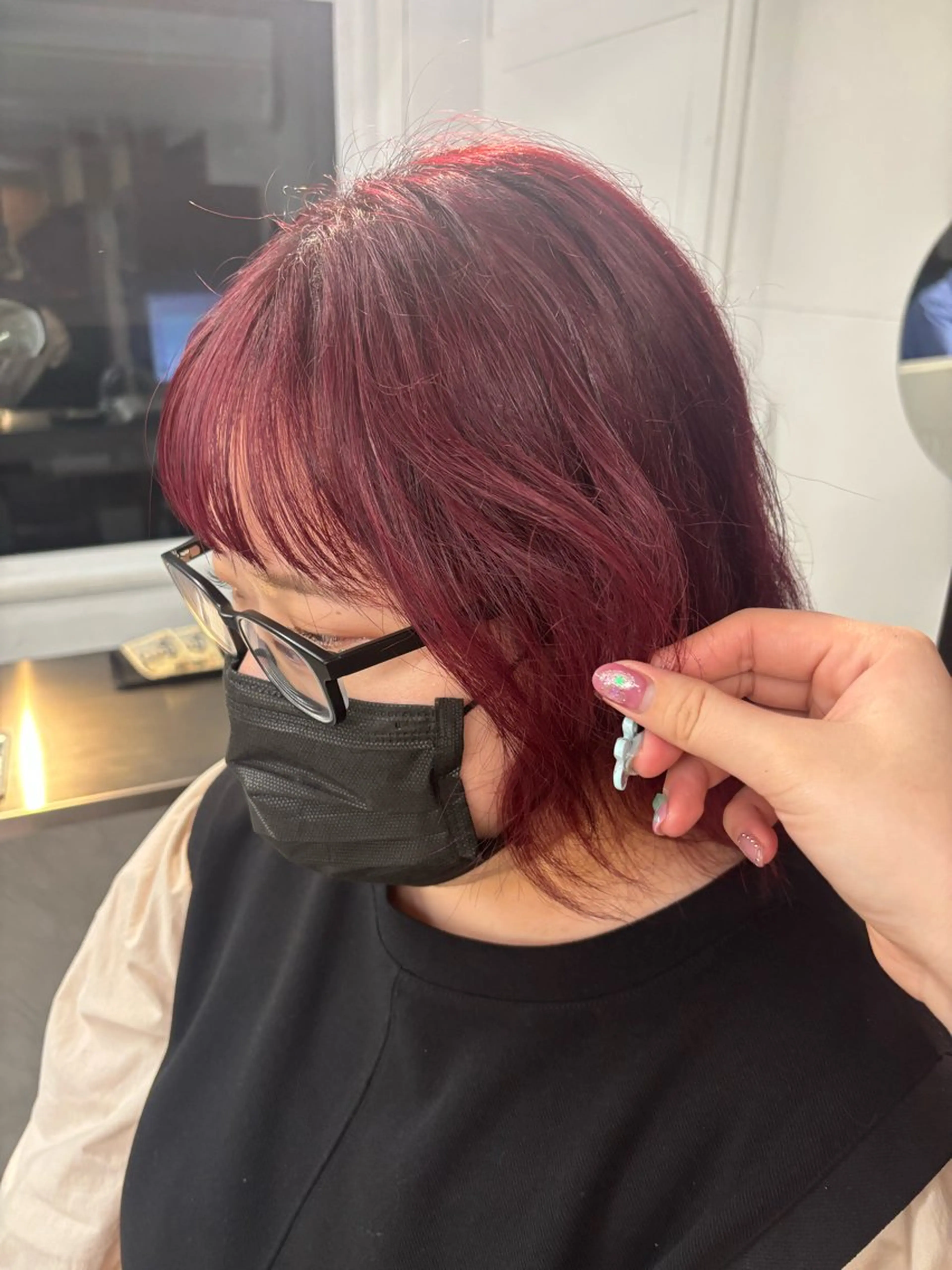 カラー ボルドーカラー sora ★★彡のヘアスタイル