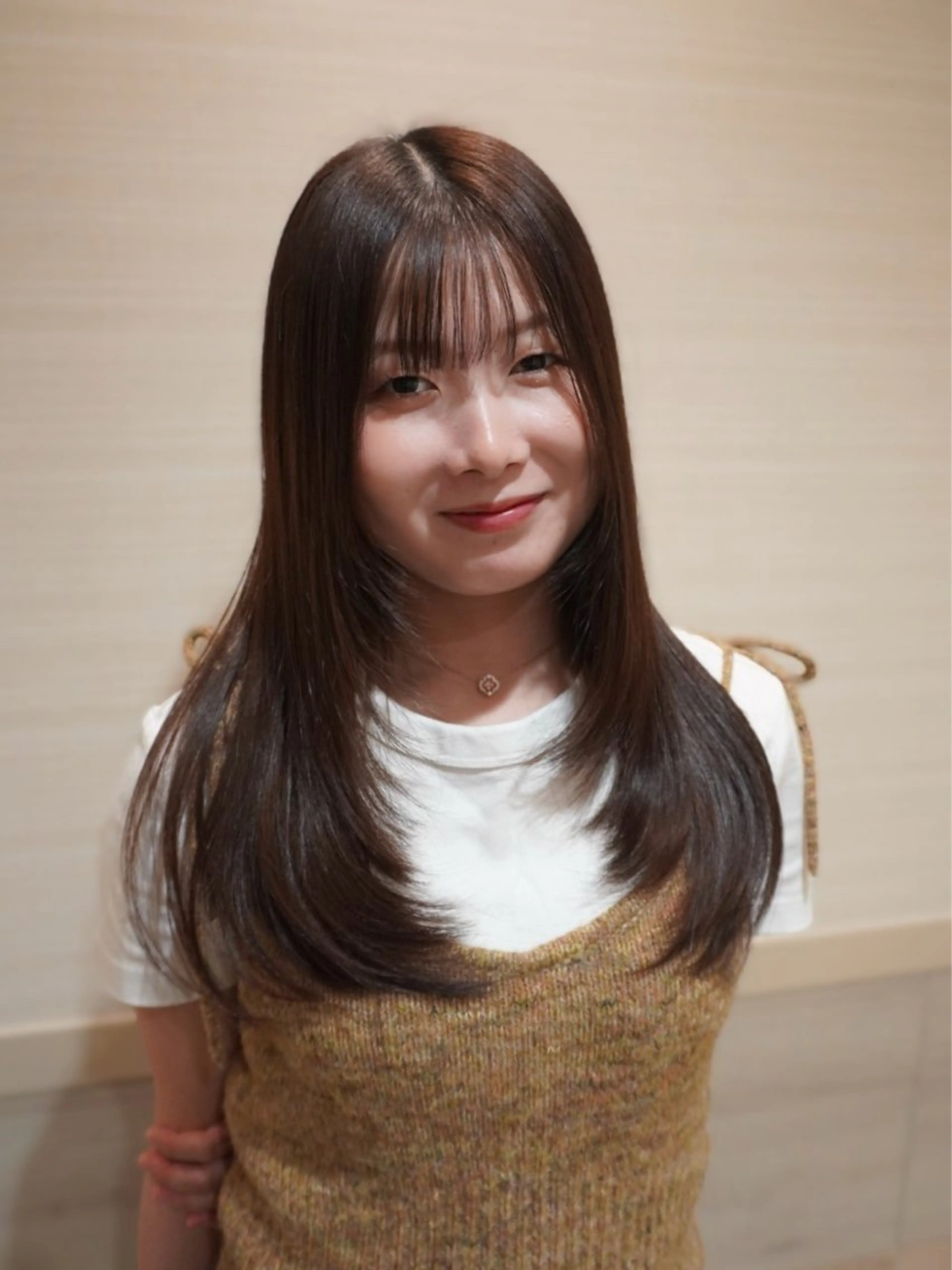 セミロング 伸ばしかけ レイヤーカット カット ヘアカラー トリートメント 🫧オリーブカラー/ 酸性縮毛矯正銀座🫧のヘアスタイル