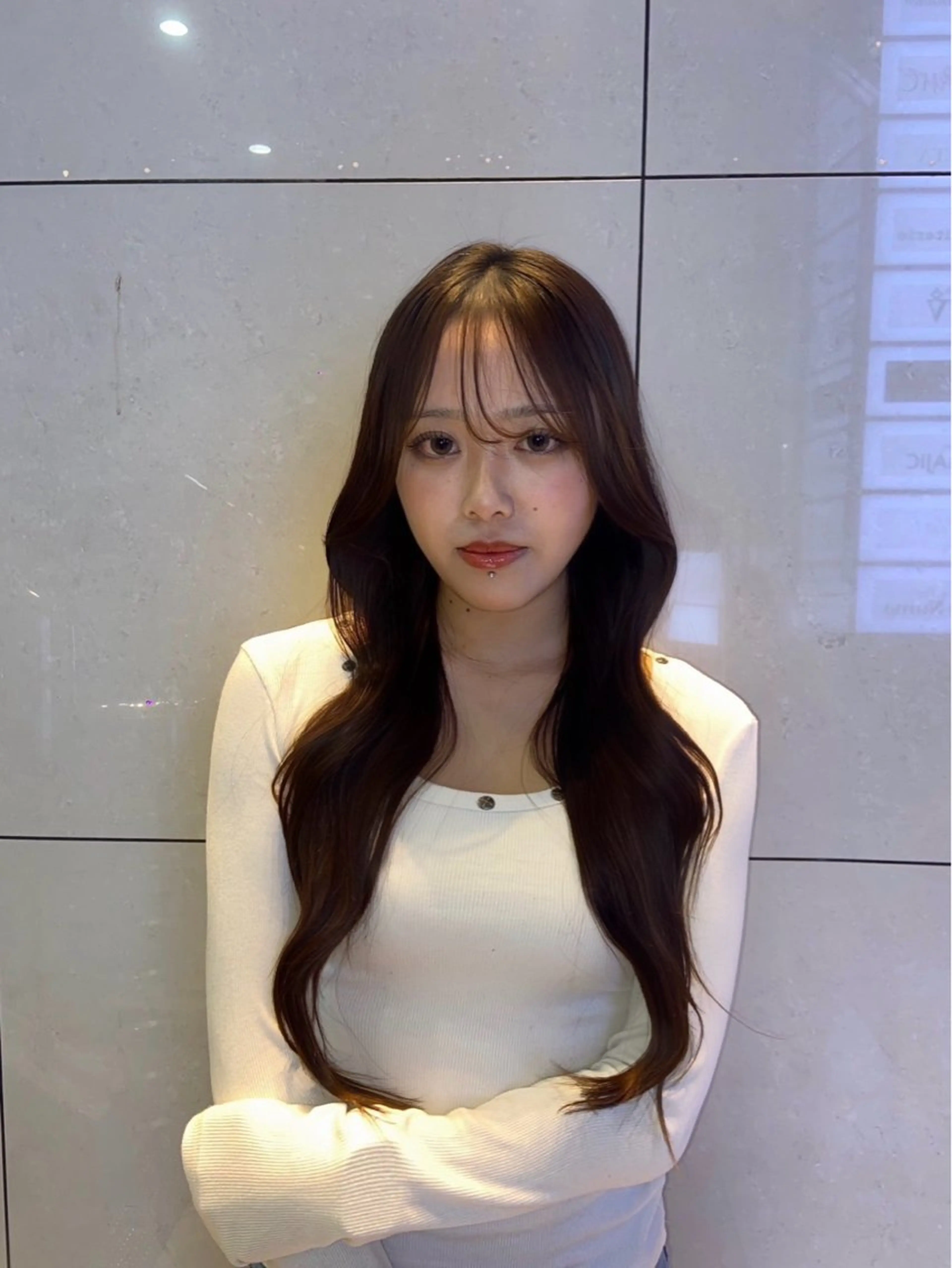 ロング カラー ゆうか♡⟡.· 韓国ヘアのヘアスタイル