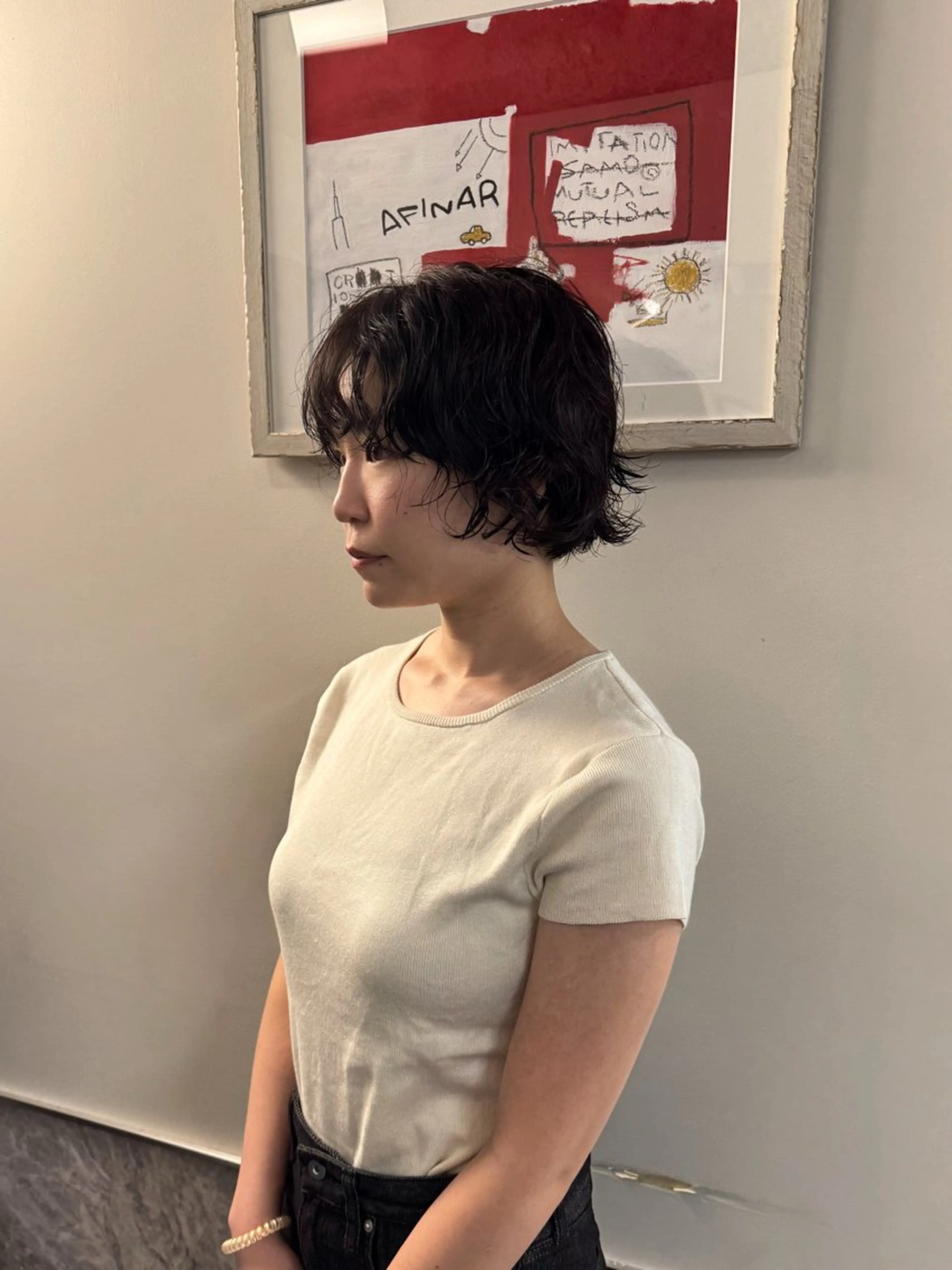 ショート パーマ ボブ ニュアンスパーマ カット パーマ トリートメント 新宿/ハイトーン /パーマ/戸羽のヘアスタイル