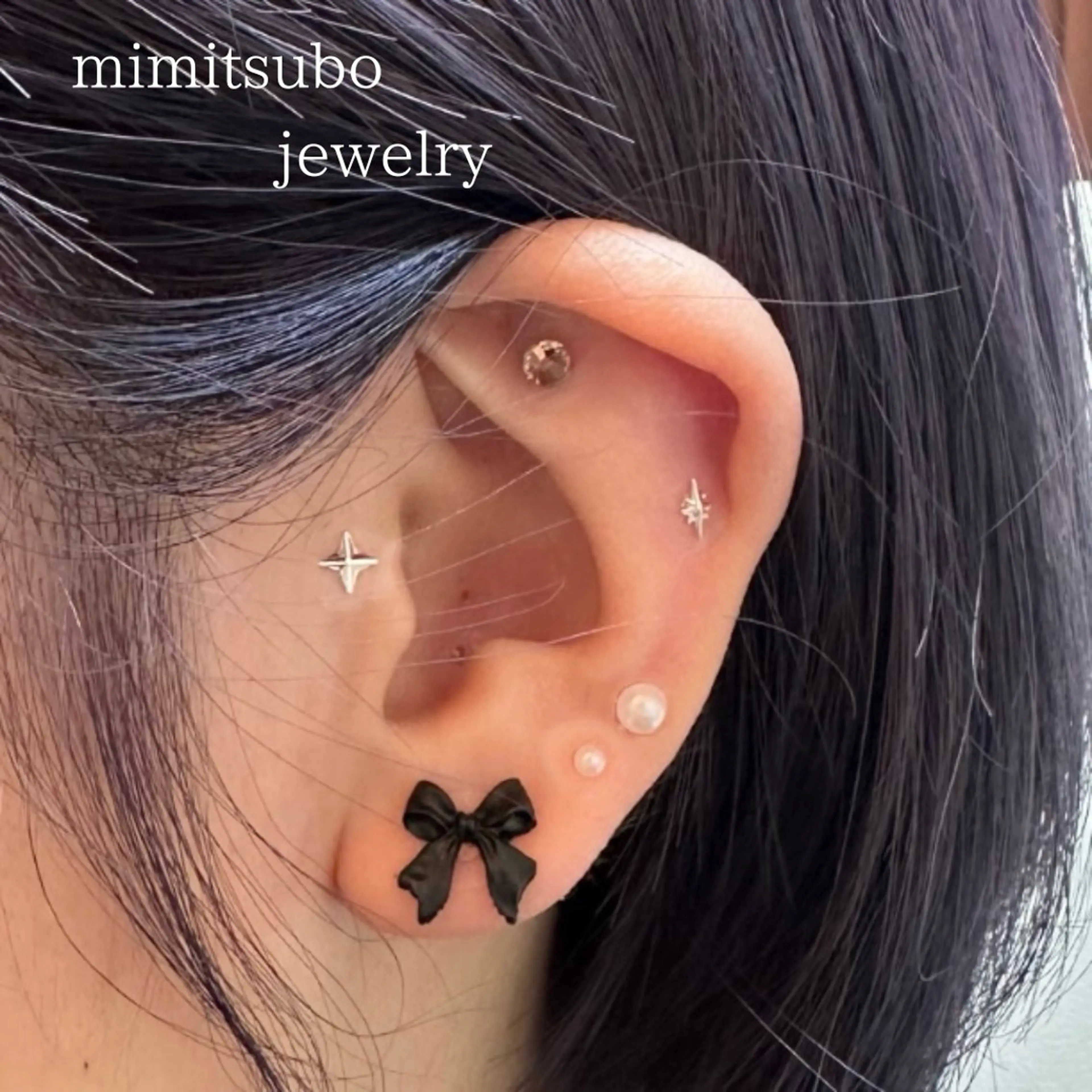 耳ツボジュエリー6パーツの写真