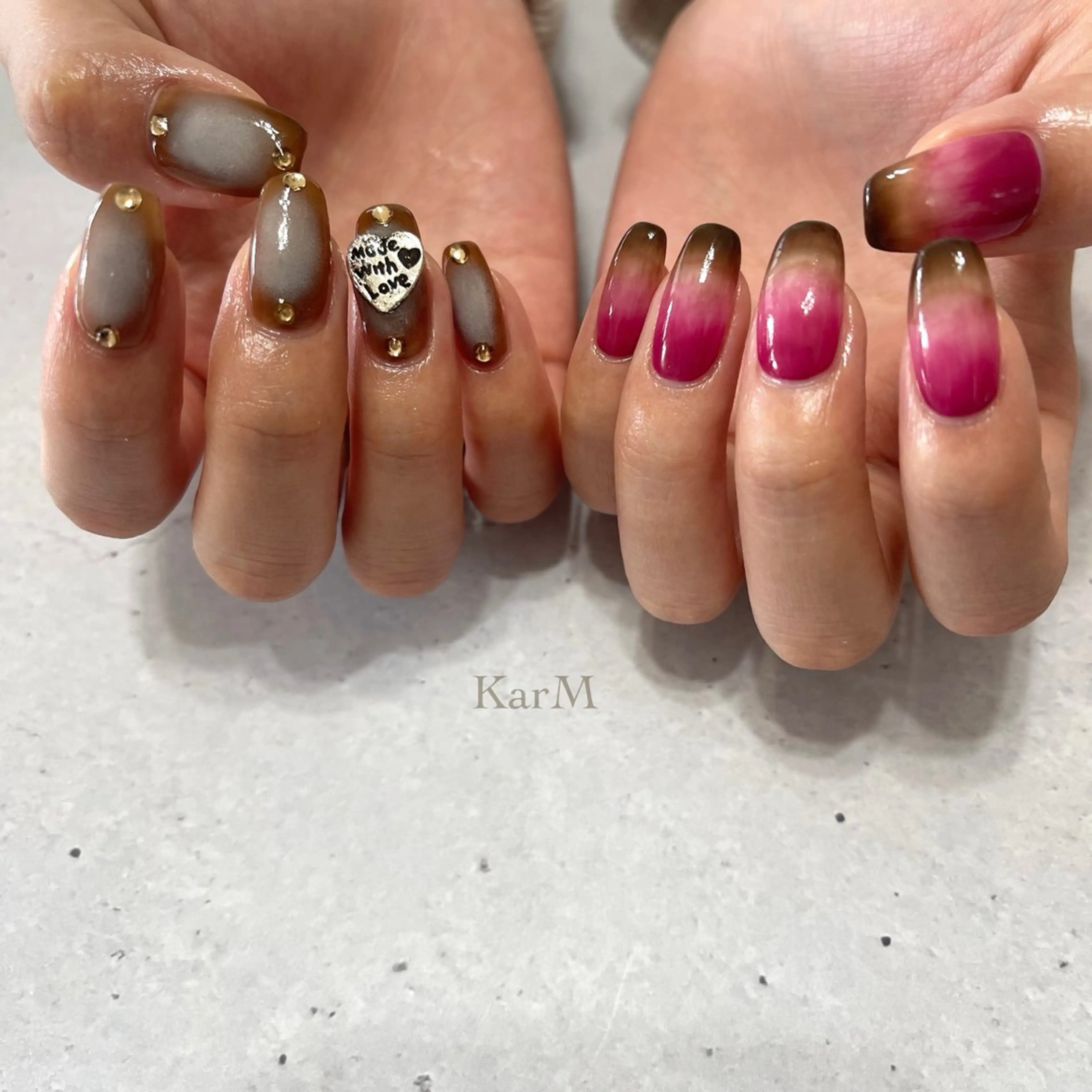 ネイル オーロラネイル チークネイル フレンチネイル グラデーション 韓国ネイル ハンドネイル ogino karinのネイルデザイン