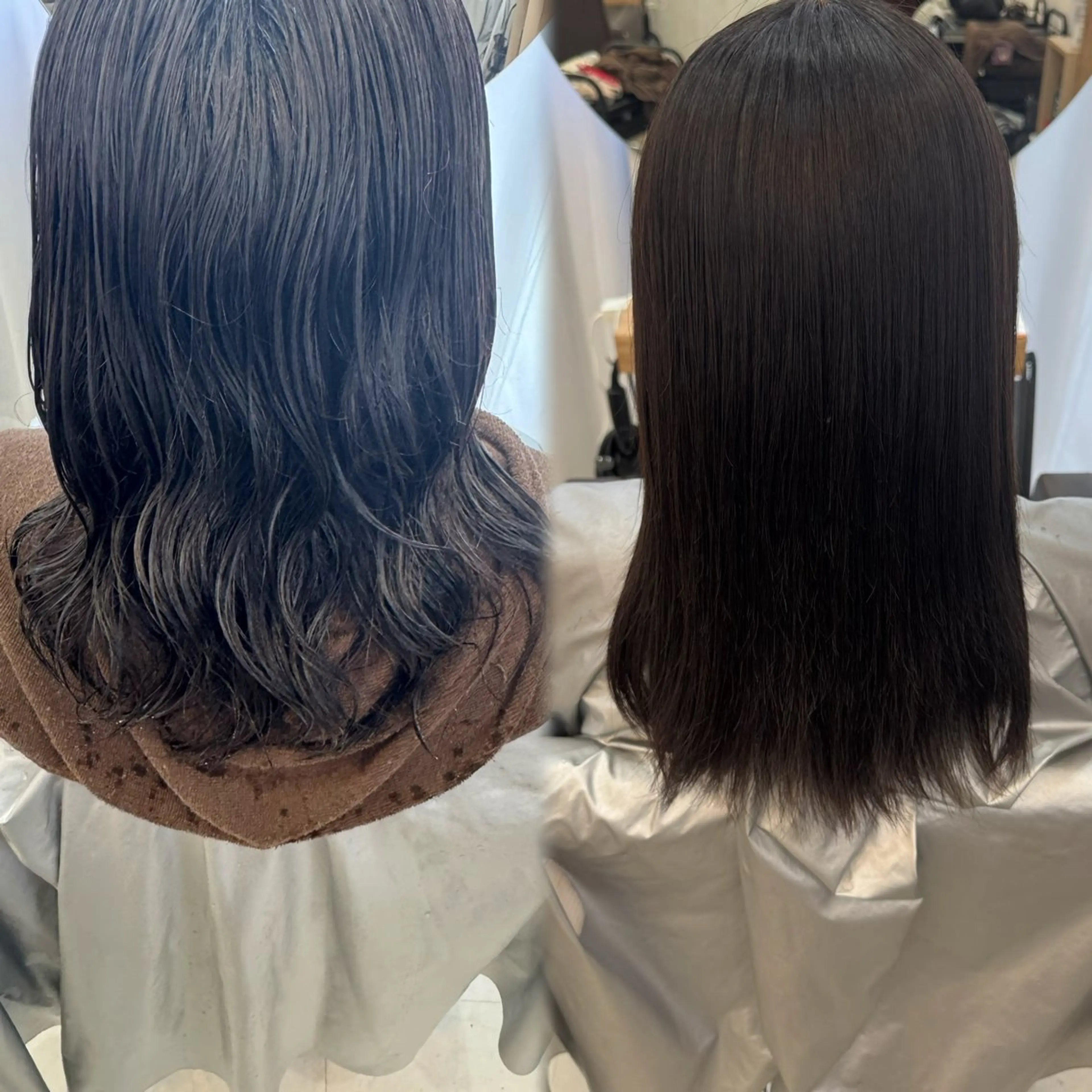 セミロング 縮毛矯正 Agu hair 粉河のヘアスタイル