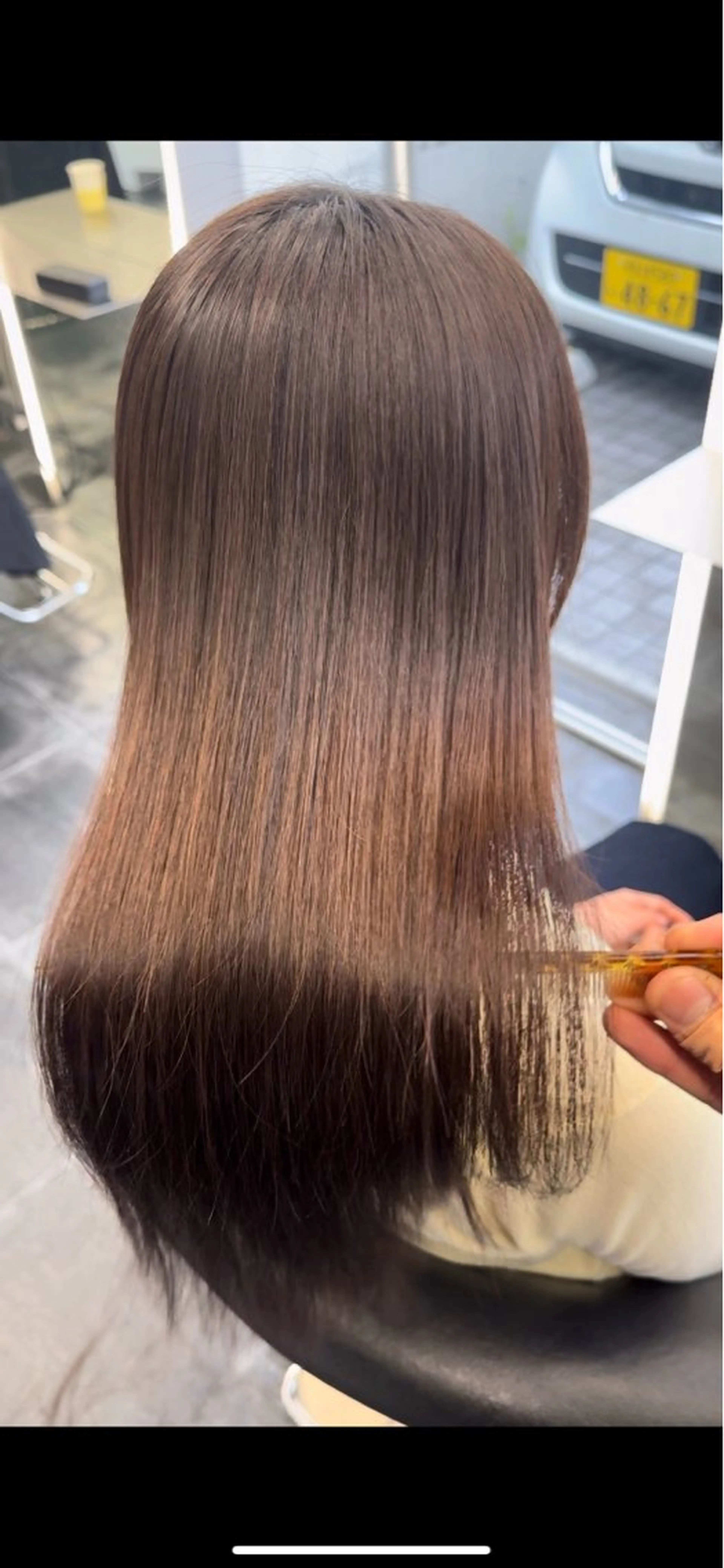 ロング レイヤー/顔まわり 縮毛矯正/月城宏清のヘアスタイル