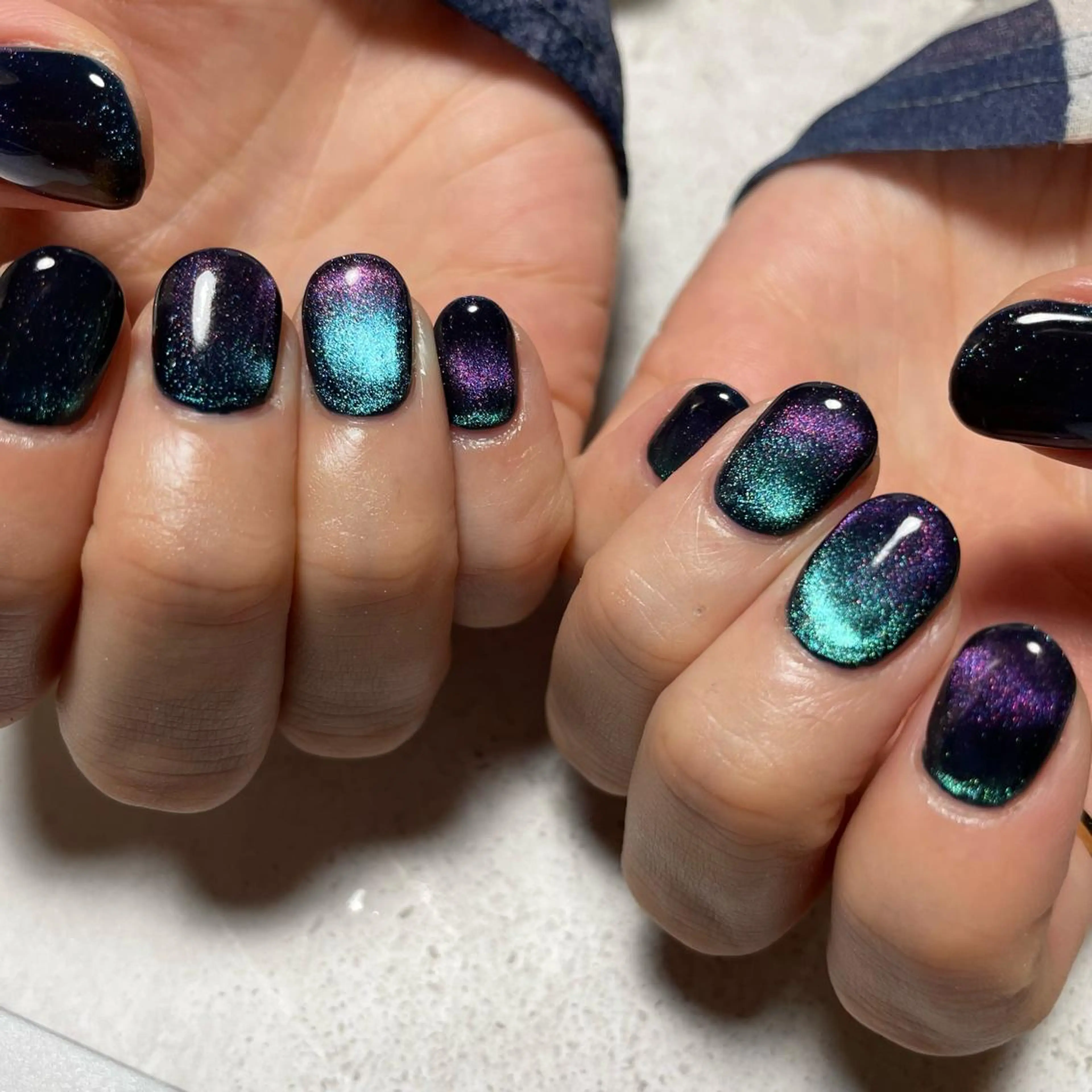 ネイル マグネットネイル ハンドネイル Sea  nail by emaのネイルデザイン