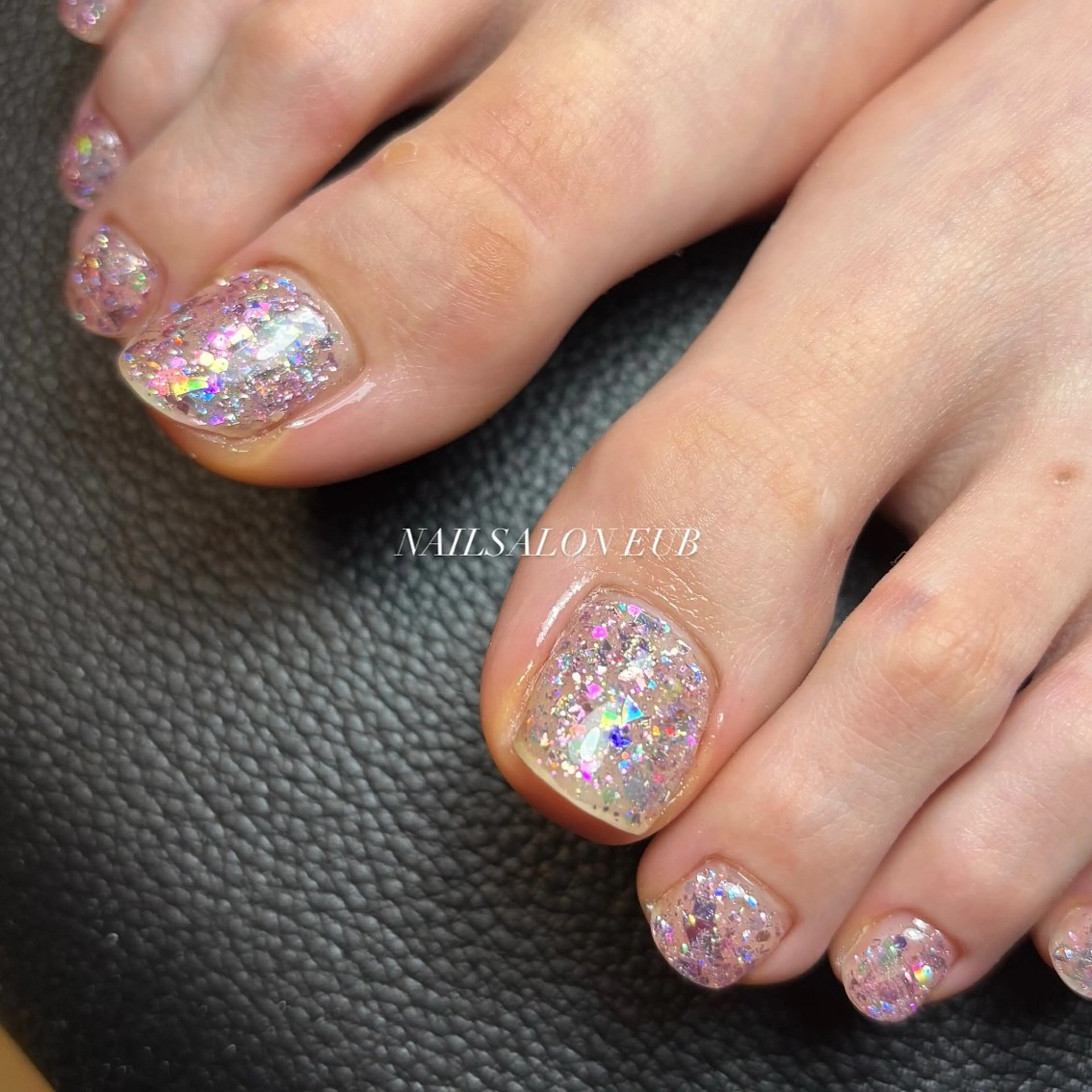ネイル キラキラネイル ラメ(グリッター) フットネイル Nail salon EUBのネイルデザイン