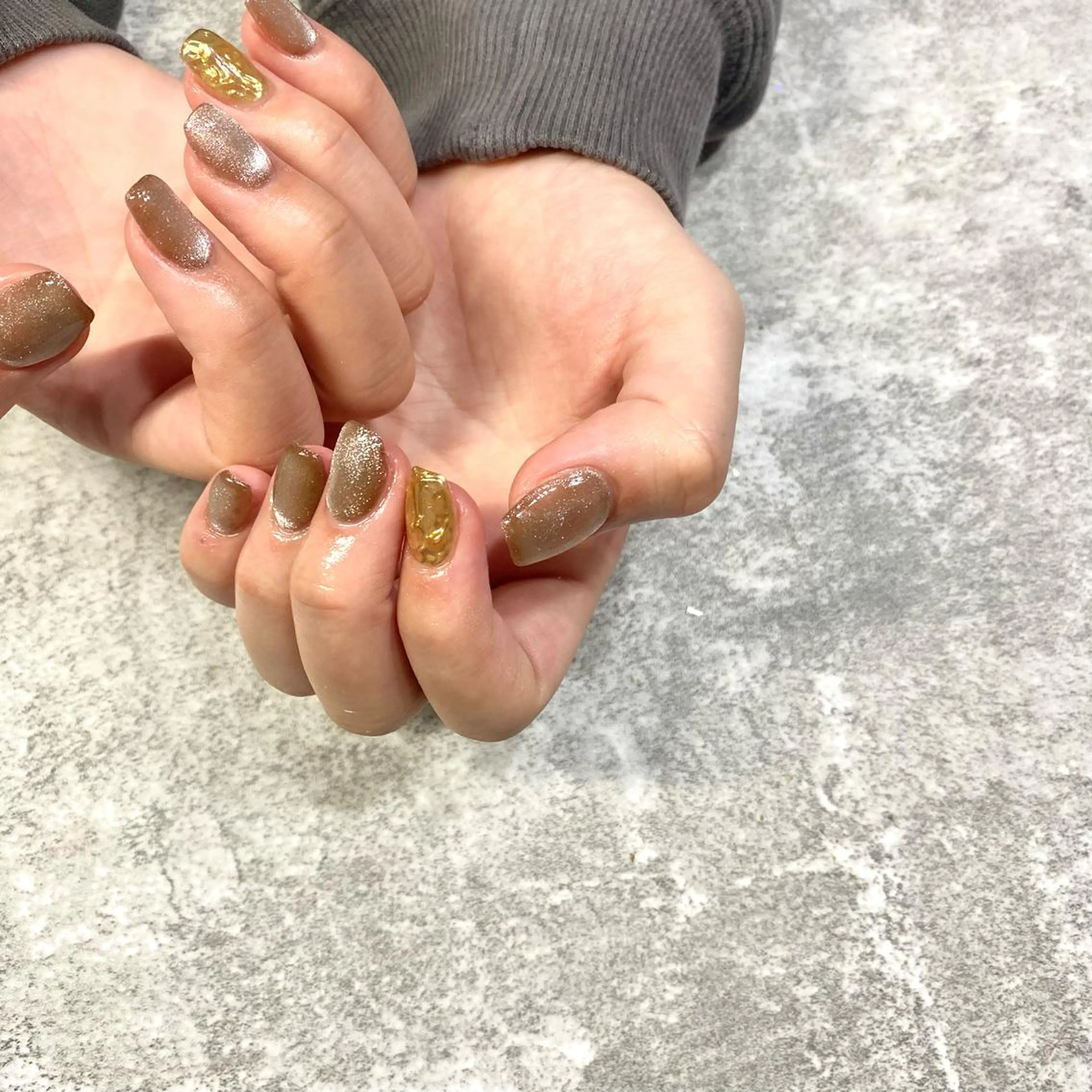 ネイル ブラウン ハンドネイル ★Rinail... .のネイルデザイン