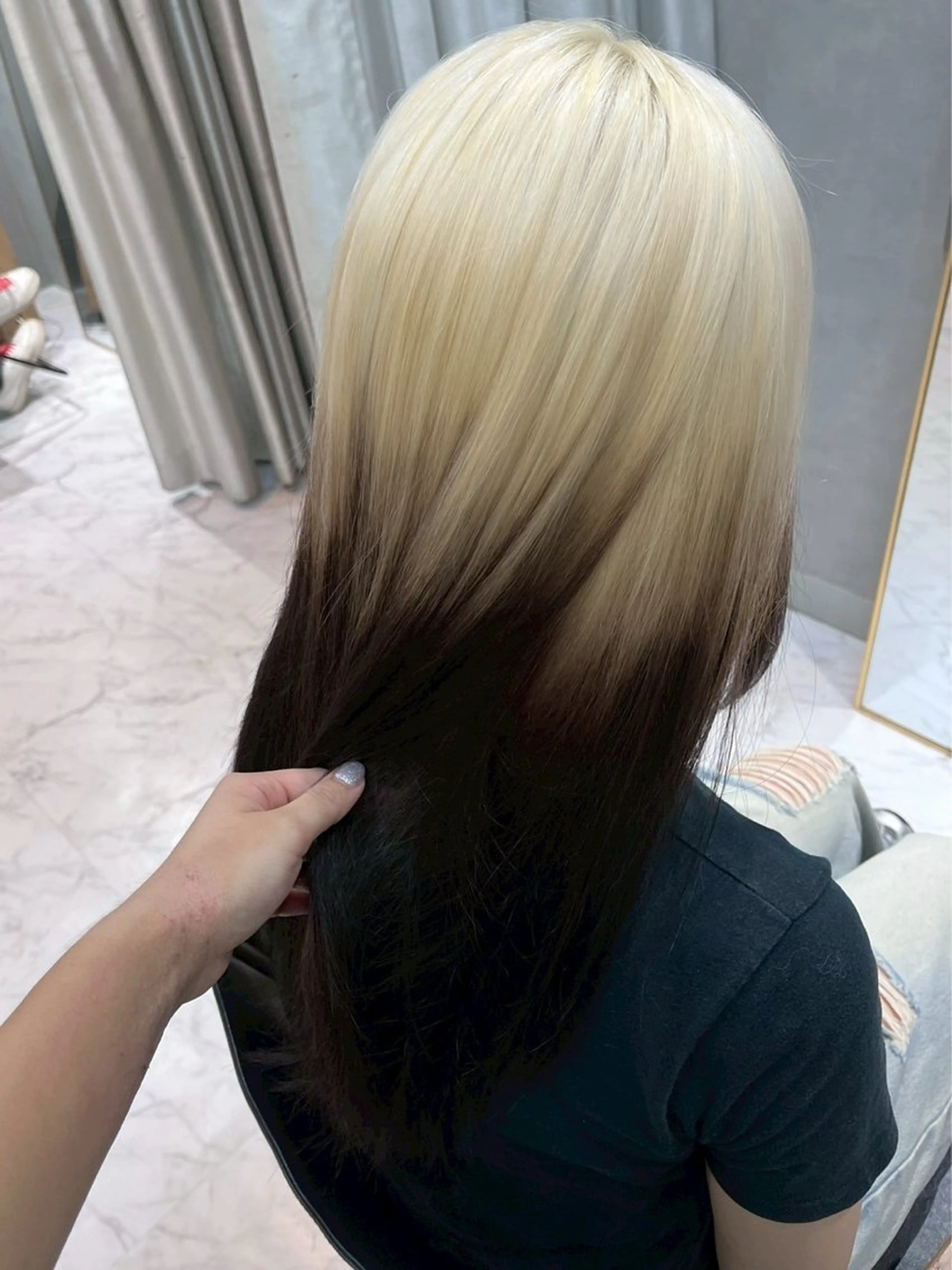 ロング カラー カット ヘアカラー トリートメント ハイトーン/韓国風/ 艶髪/吉祥寺のヘアスタイル