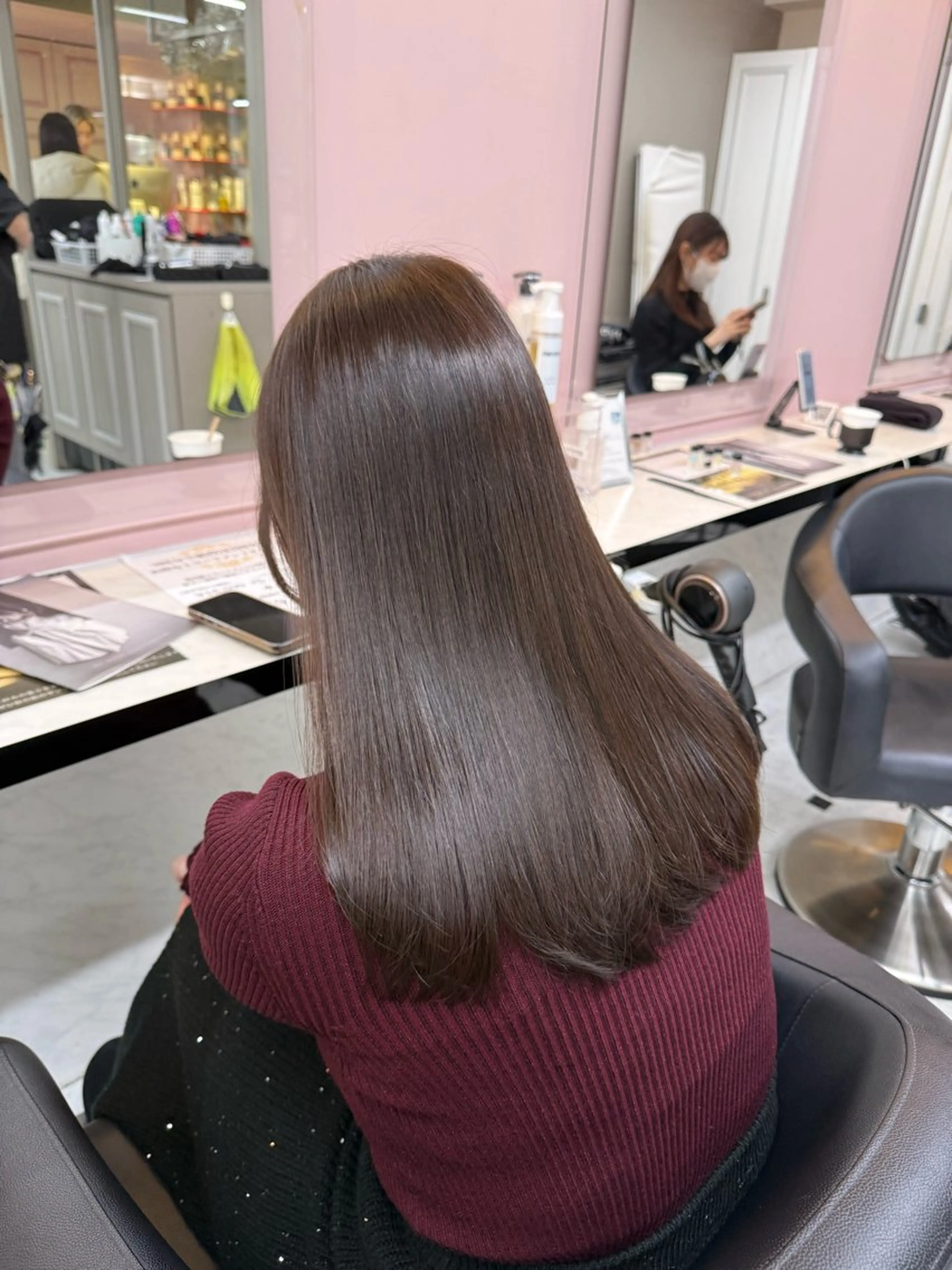 セミロング カラー グレージュ カット ヘアカラー トリートメント 韓国風グレージュ 🤍たくみ🤍のヘアスタイル