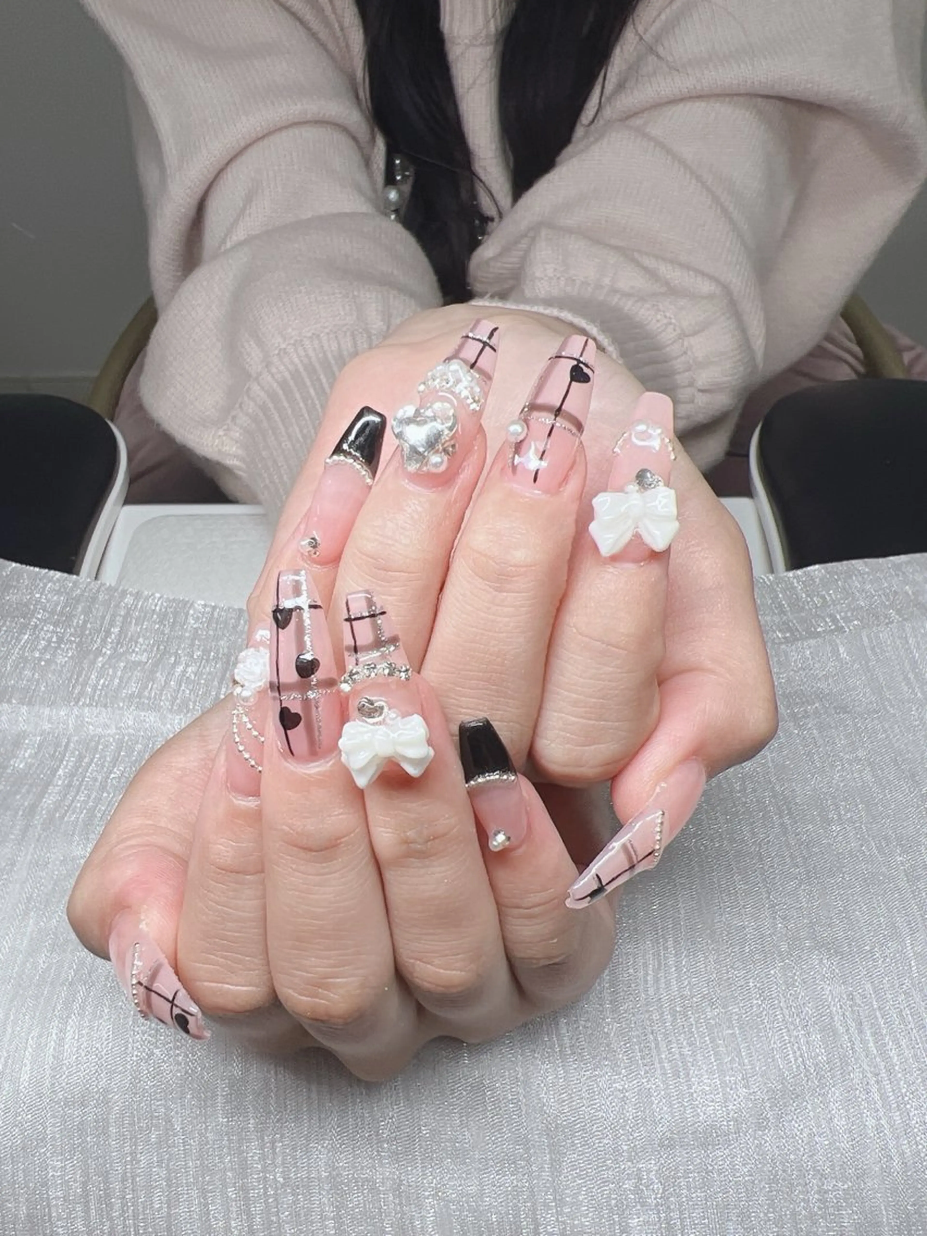 ネイル 長さ出し グラデーション キラキラネイル マグネットネイル ニュアンスネイル Lee Nails チップ長さだし専門店のネイルデザイン