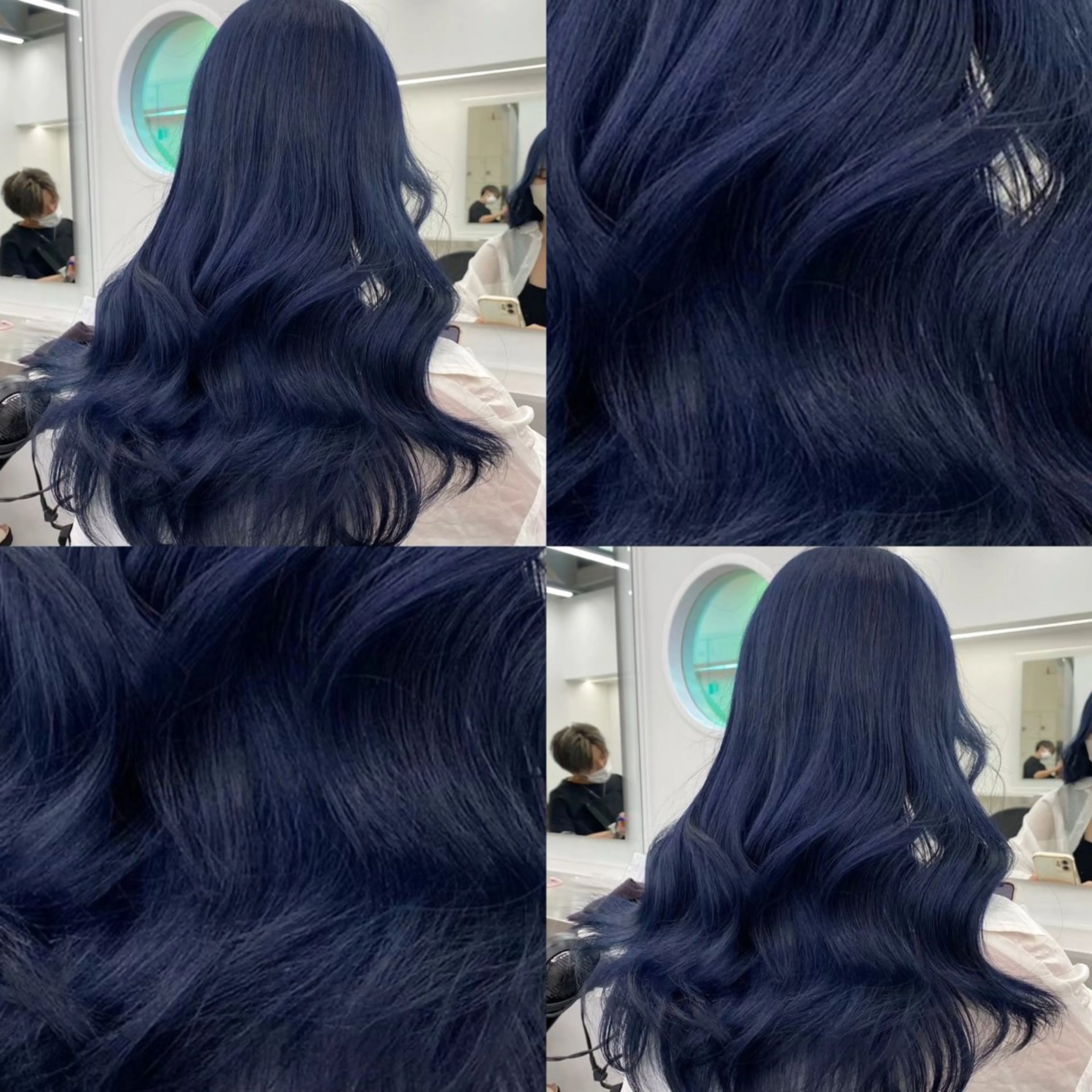 ロング カラー 黒髪 ブリーチ ブルーカラー ブルーブラック ケアブリーチ ヘアカラー トリートメント ヘッドスパ ヘアセット 💖SAE💖 銀座美容師のヘアスタイル