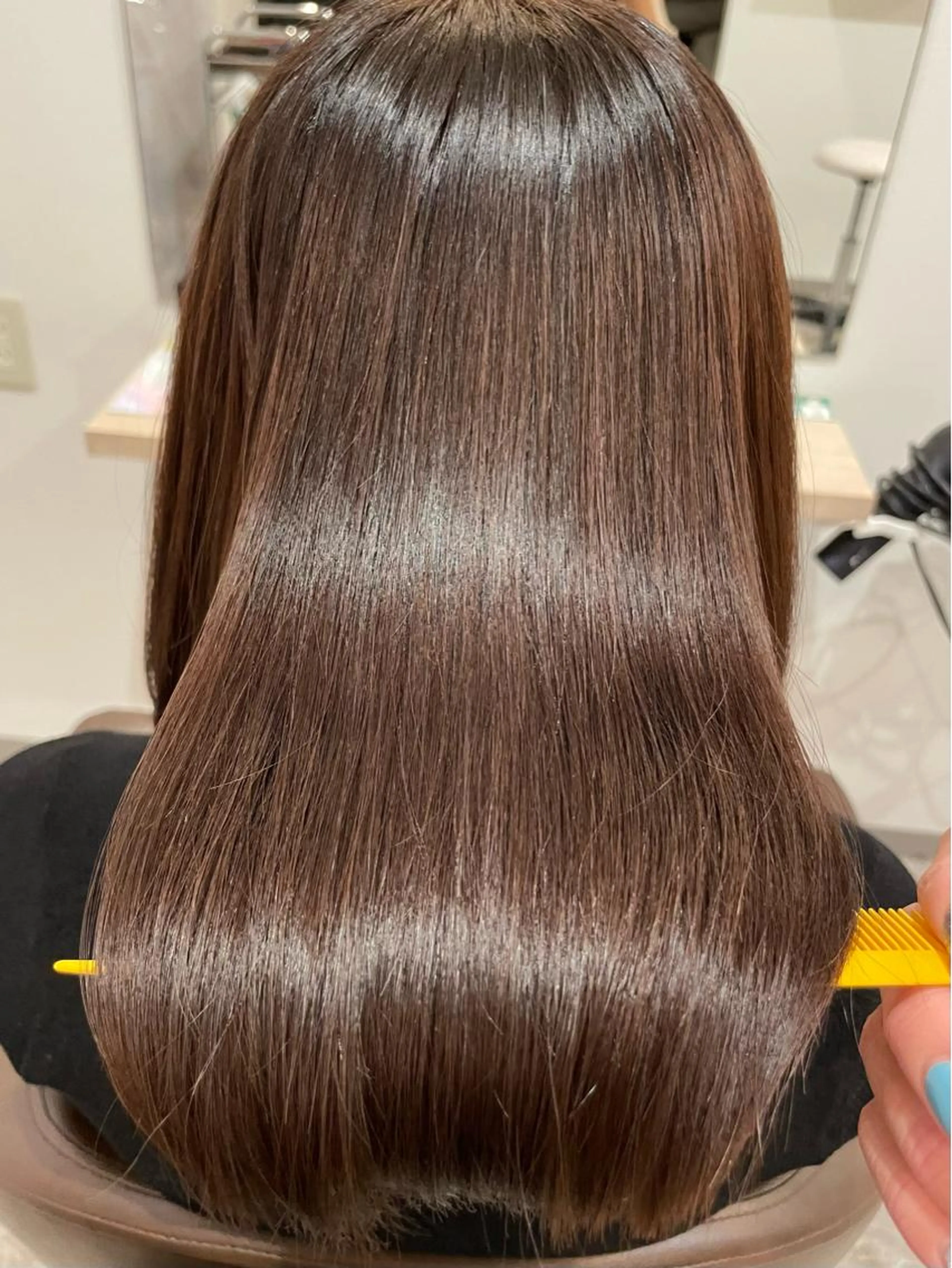 🌟ブリーチ毛でもできる縮毛矯正🌟酸性ストレート+カット＋カラー+3stepトリートメントの写真