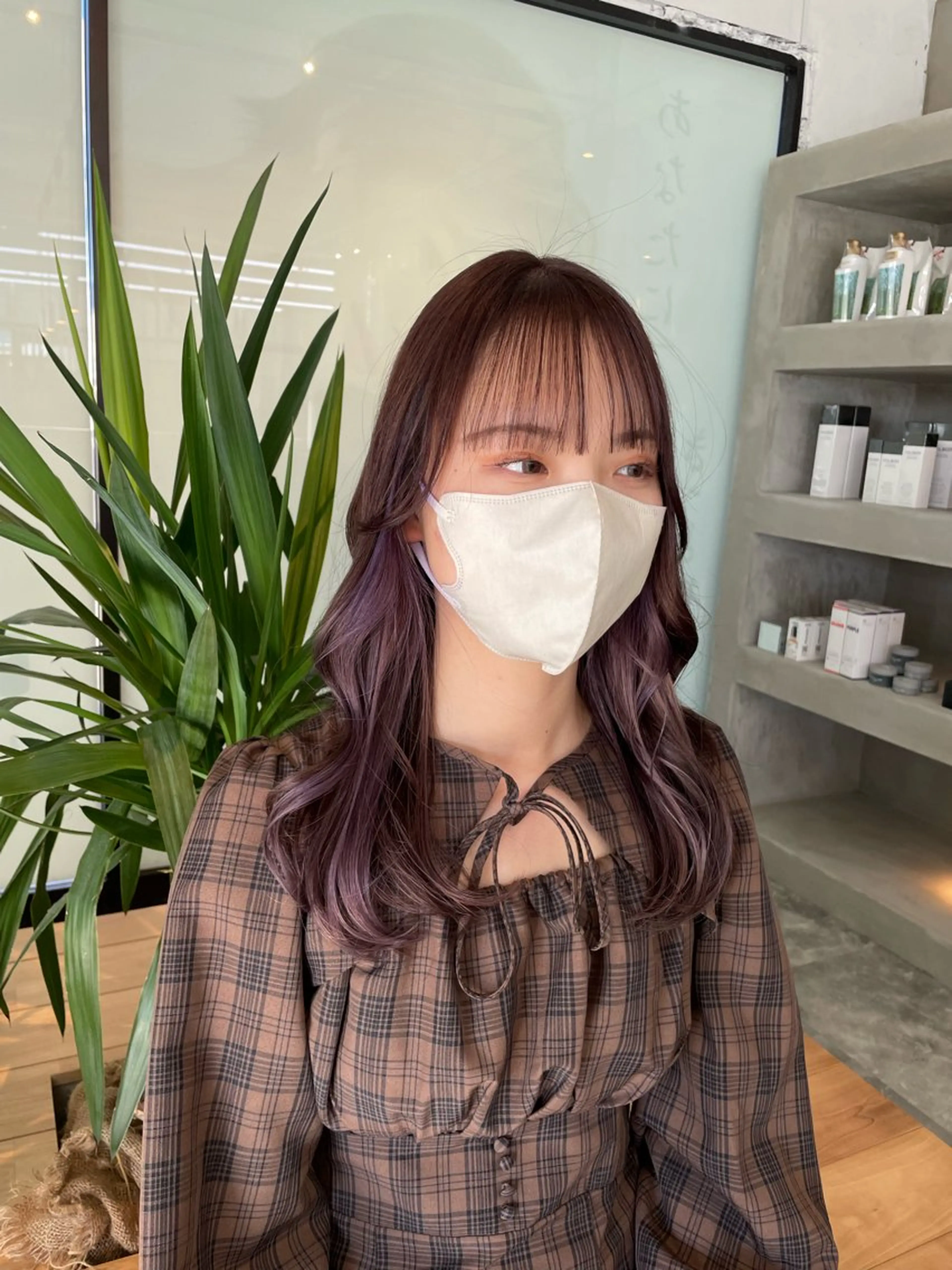 カラー イヤリングカラー ラベンダーカラー ラベンダーピンク ピンクカラー ヘアカラー ハイトーンカラー🩵 指名多数💗横山聖奈のヘアスタイル