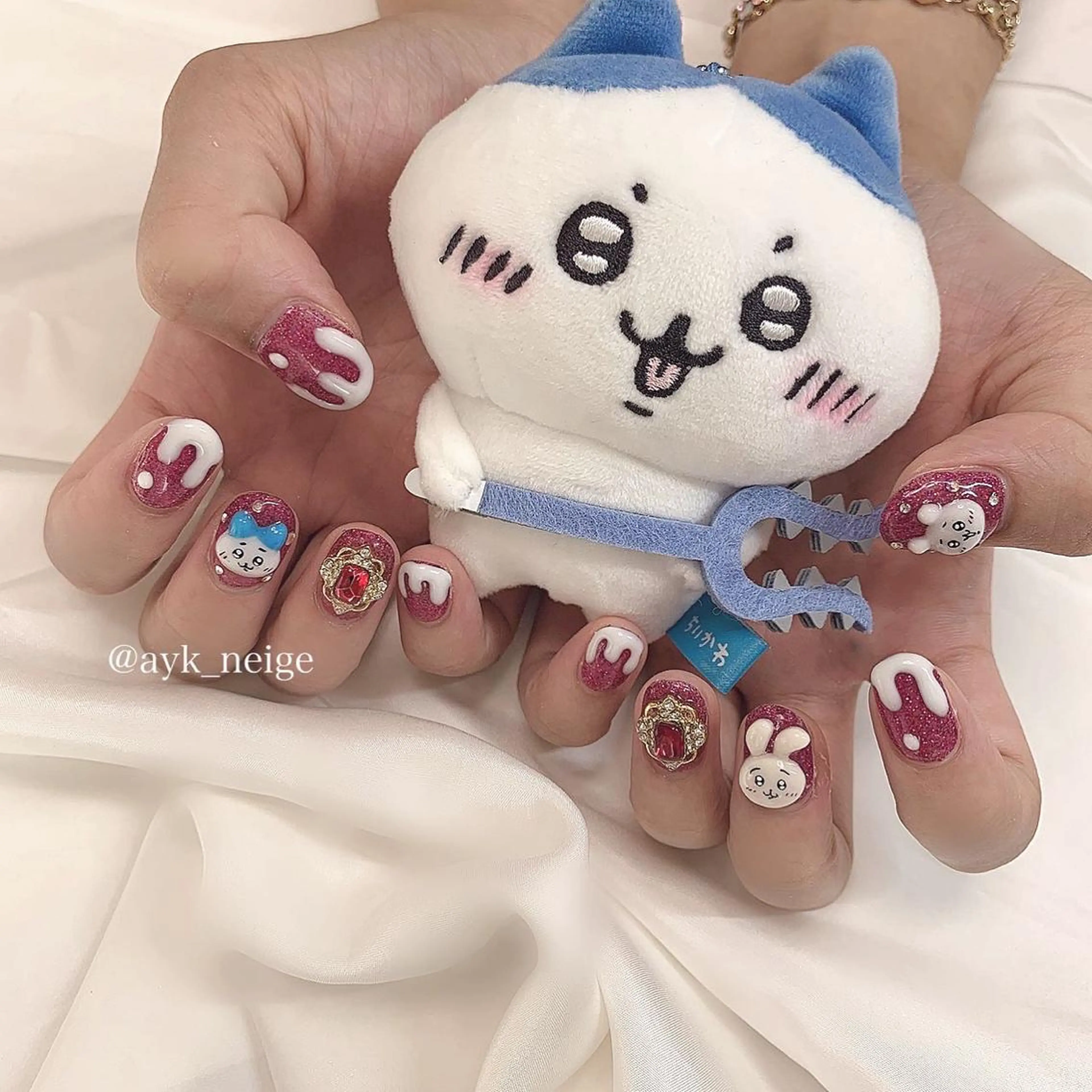 ネイル オーロラネイル フットネイル ハート キラキラネイル 韓国ネイル n'eige nail所属・大谷 綾香のネイルデザイン