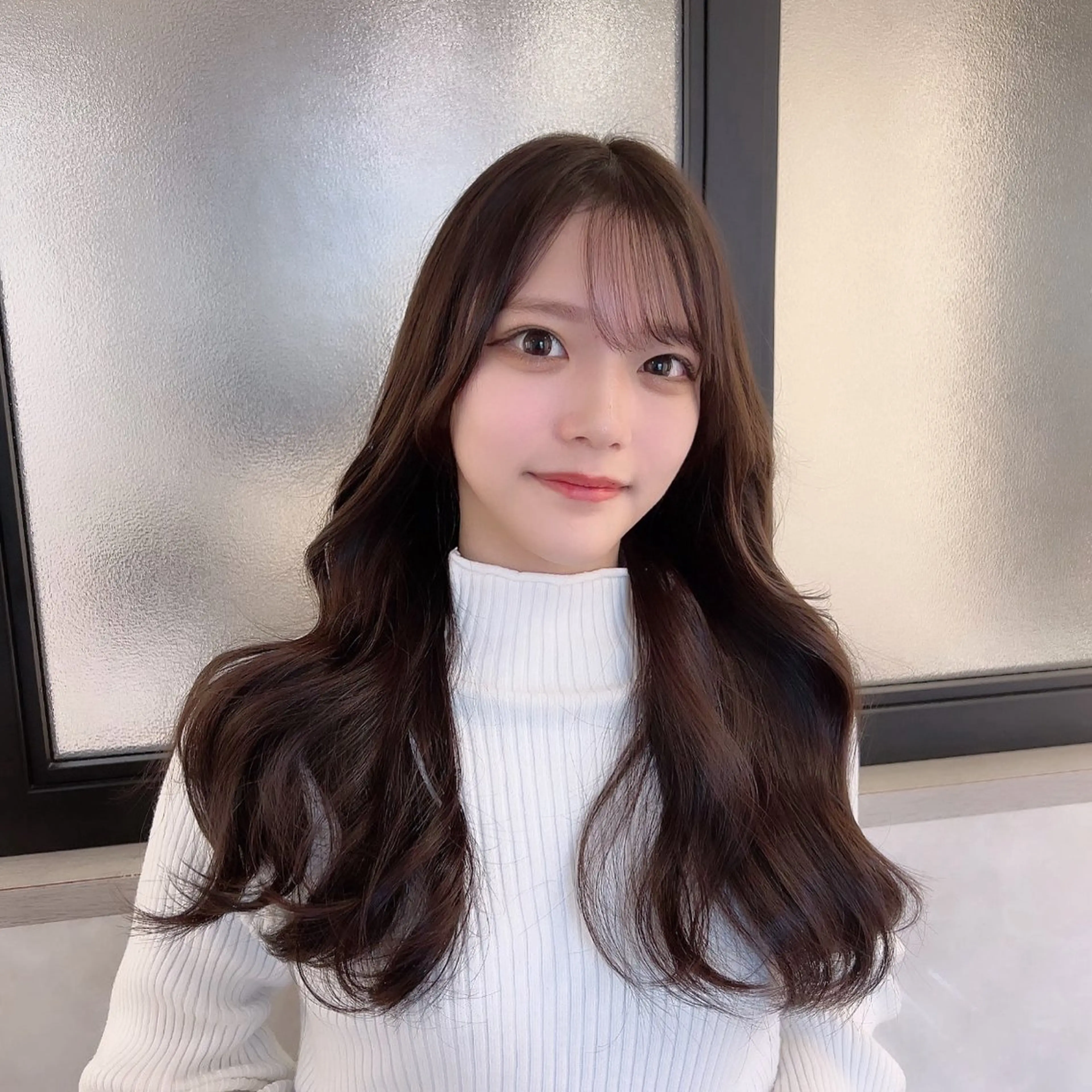 ロング カラー カット ヘアカラー トリートメント &chaLme   心斎橋所属・emi/髪質改善/ 韓国風/艶カラーのヘアスタイル