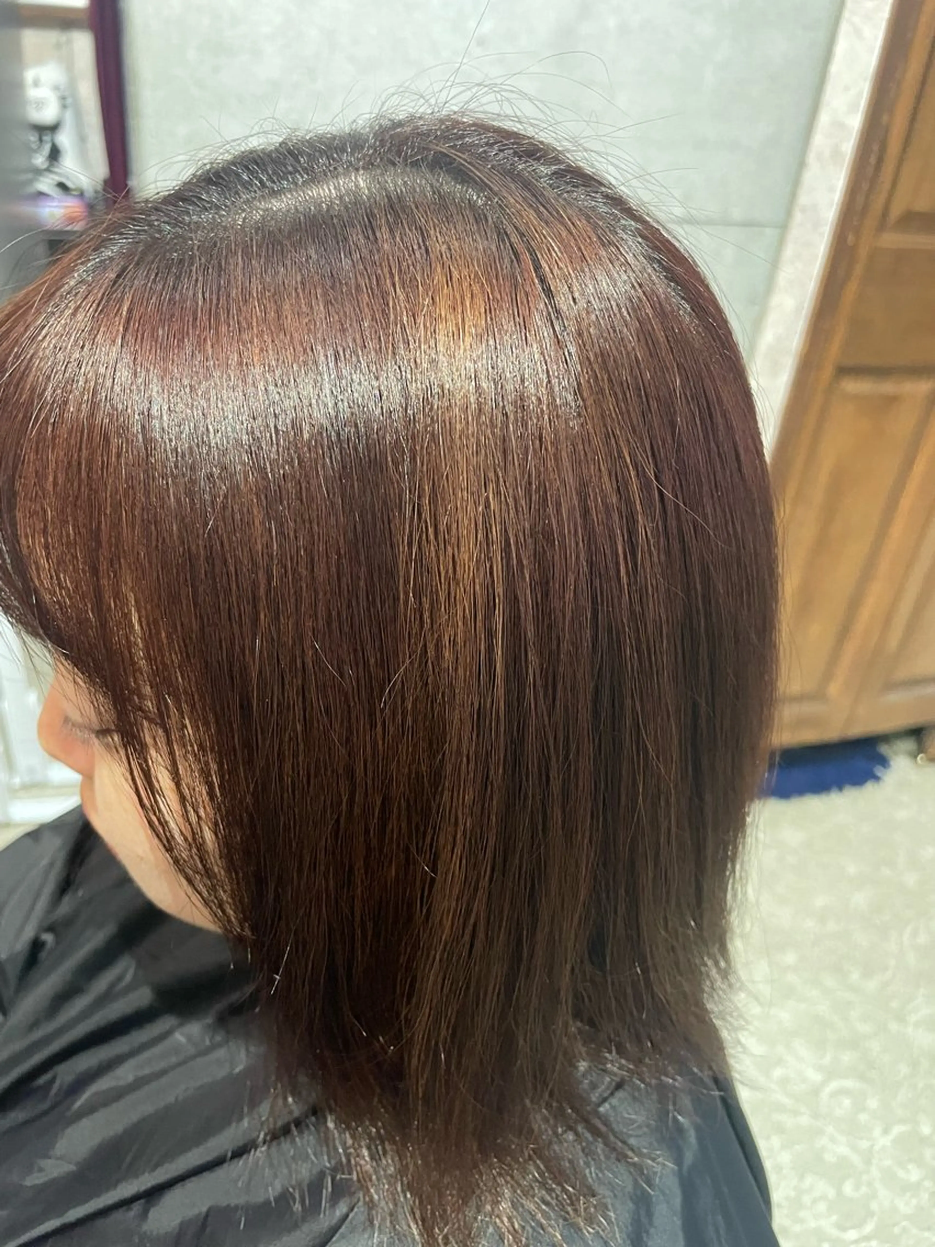 ミディアム レッドブラウン ヘアカラー ロスロボス所属・ま さとのヘアスタイル