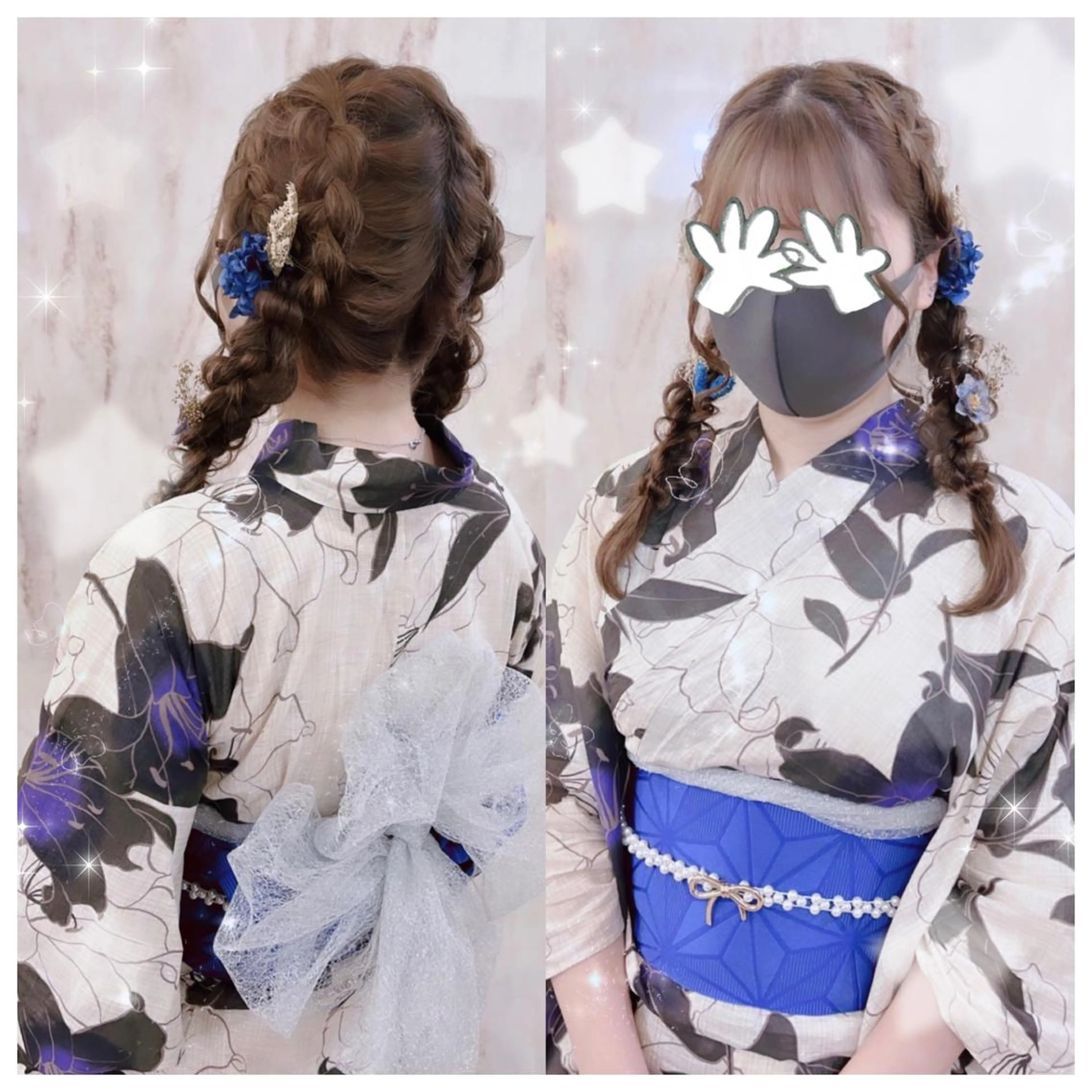 ロング カラー ヘアアレンジ 結婚式・ブライダル シールエクステ バレイヤージュ 黒髪 ブリーチ セキグチ💞 lilaのマツエク・マツパデザイン