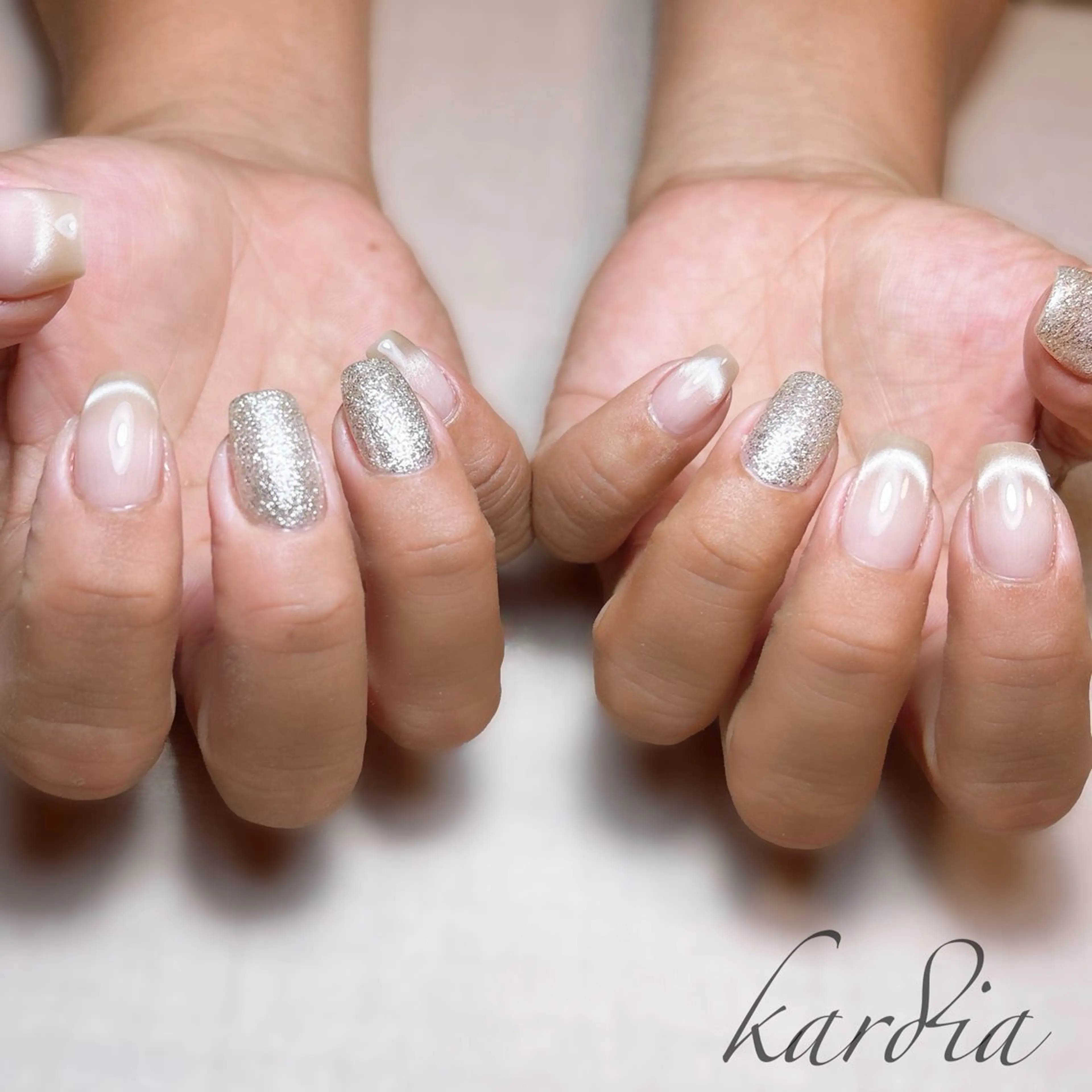 ネイル ハンドネイル καρδιά -ｶﾙﾃﾞｨｱ-のネイルデザイン