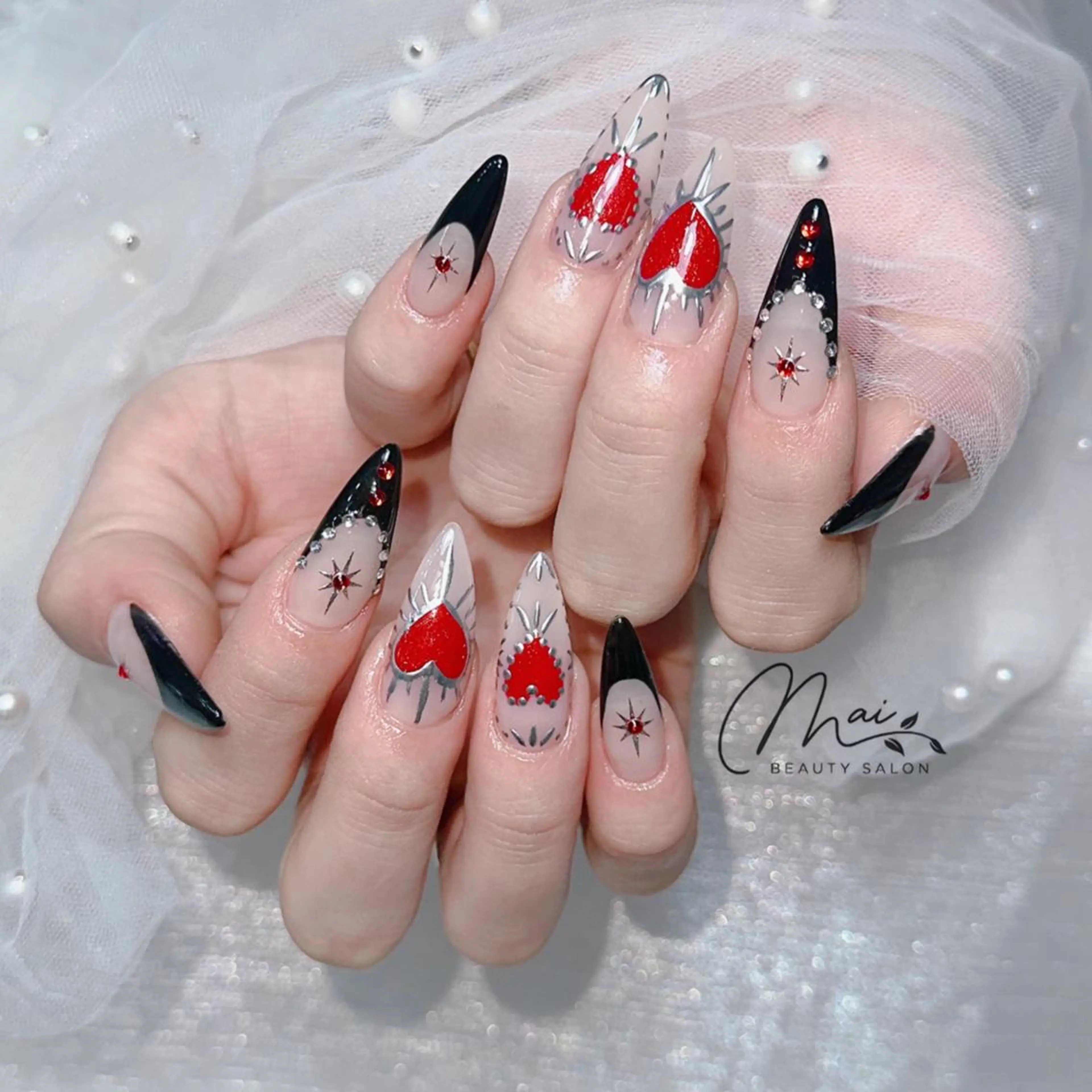 ネイル フットネイル ジェルネイル マグネットネイル パラジェル ワンホンネイル MaiBeauty DanHiのネイルデザイン