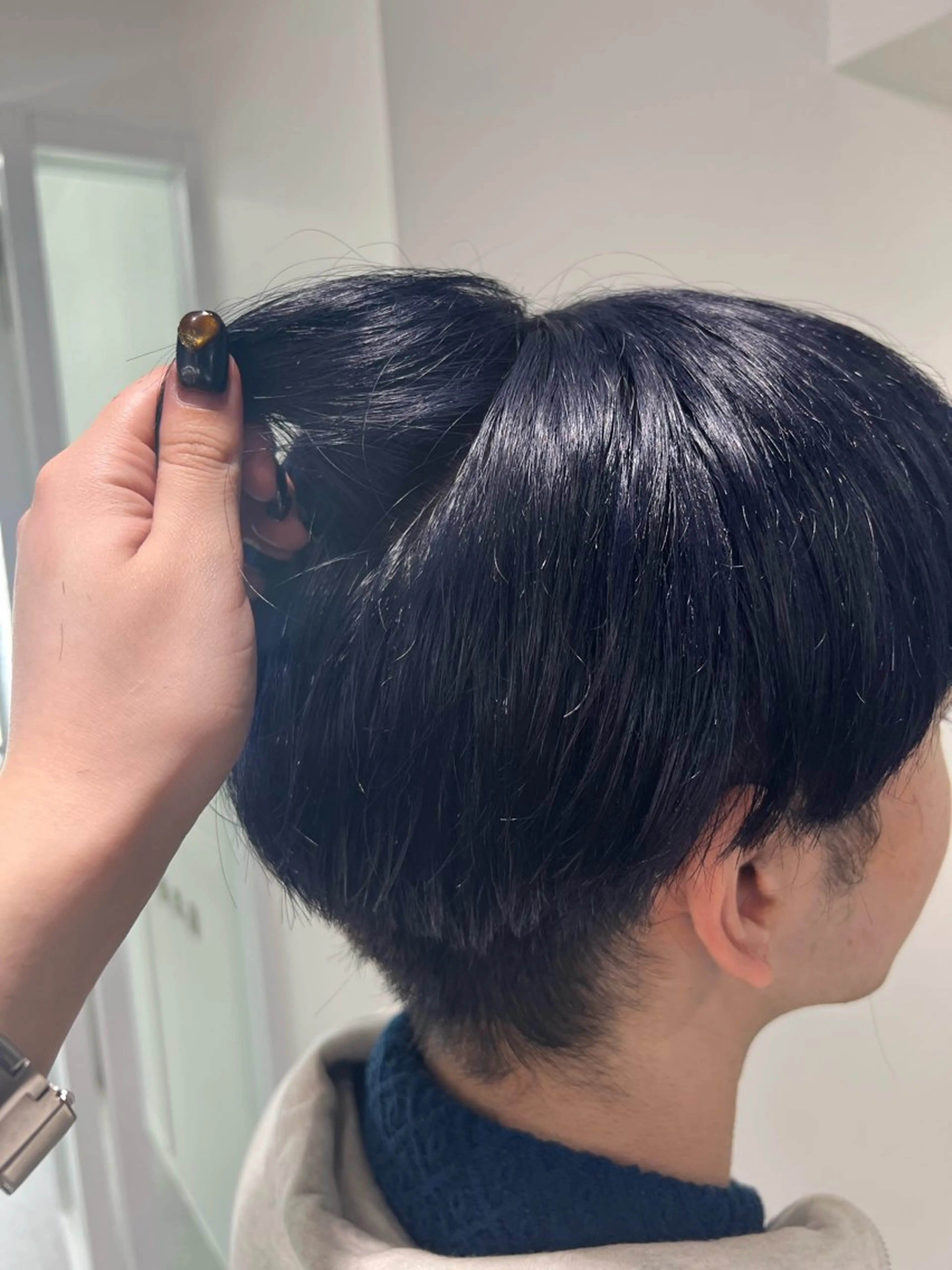 ショート カラー メンズ 暗髪🩶ラベンダー/ ブルー/ユウナ🤍のヘアスタイル