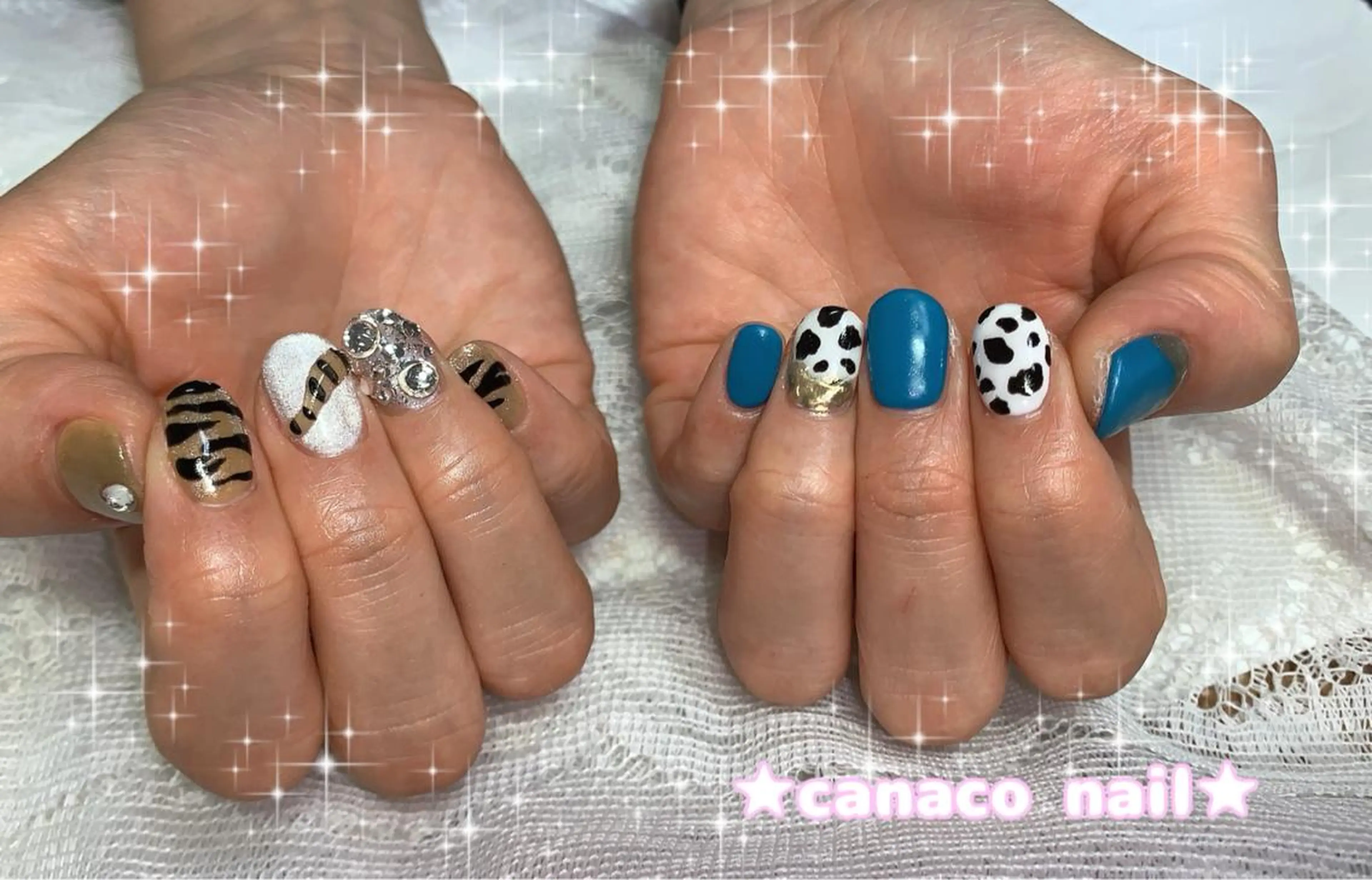 ネイル アートネイル ジェルネイル パラジェル ストーンネイル Felice所属・ベテランネイル cnc  nailのネイルデザイン