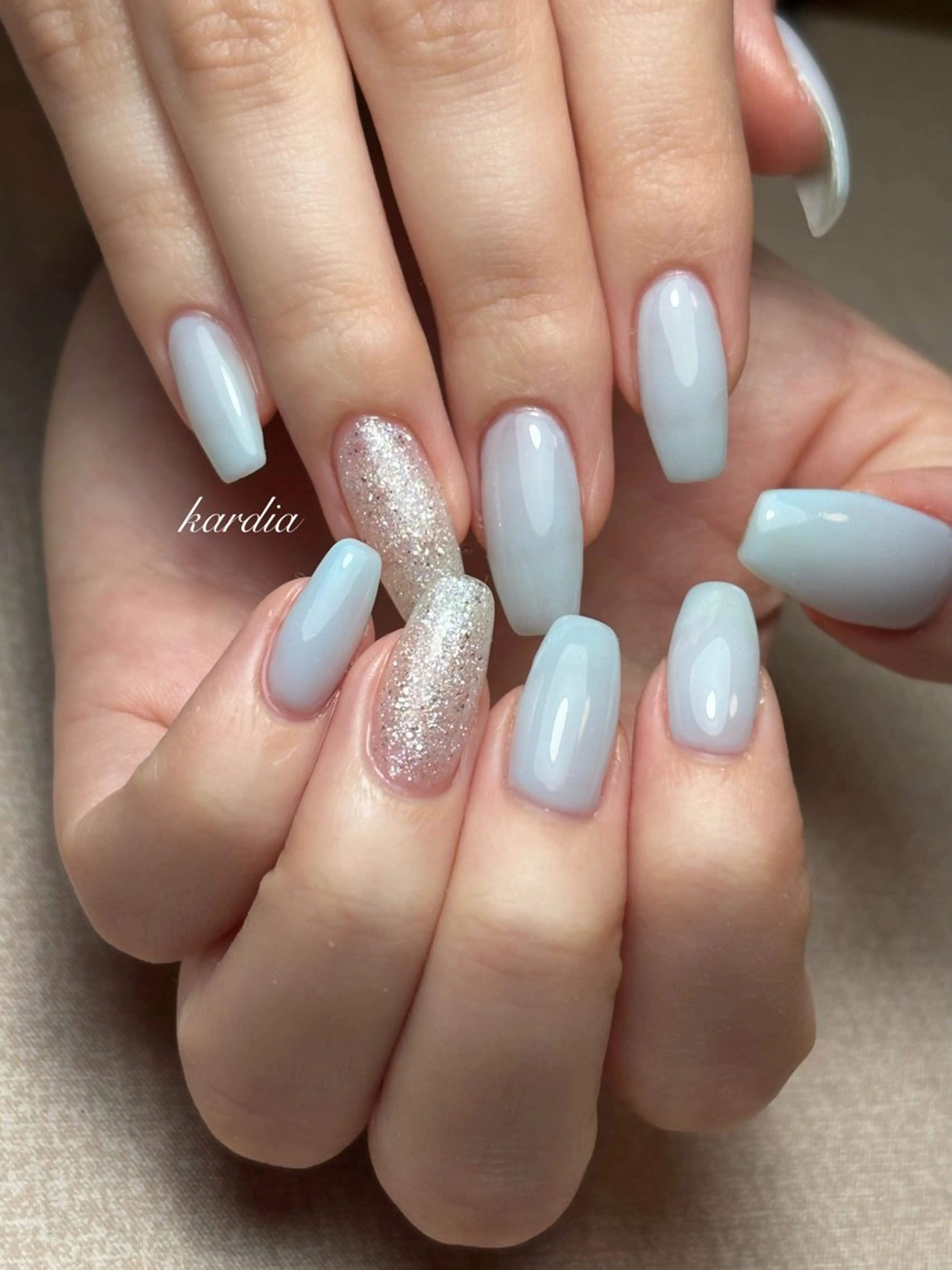 ネイル ハンドネイル καρδιά -ｶﾙﾃﾞｨｱ-のネイルデザイン