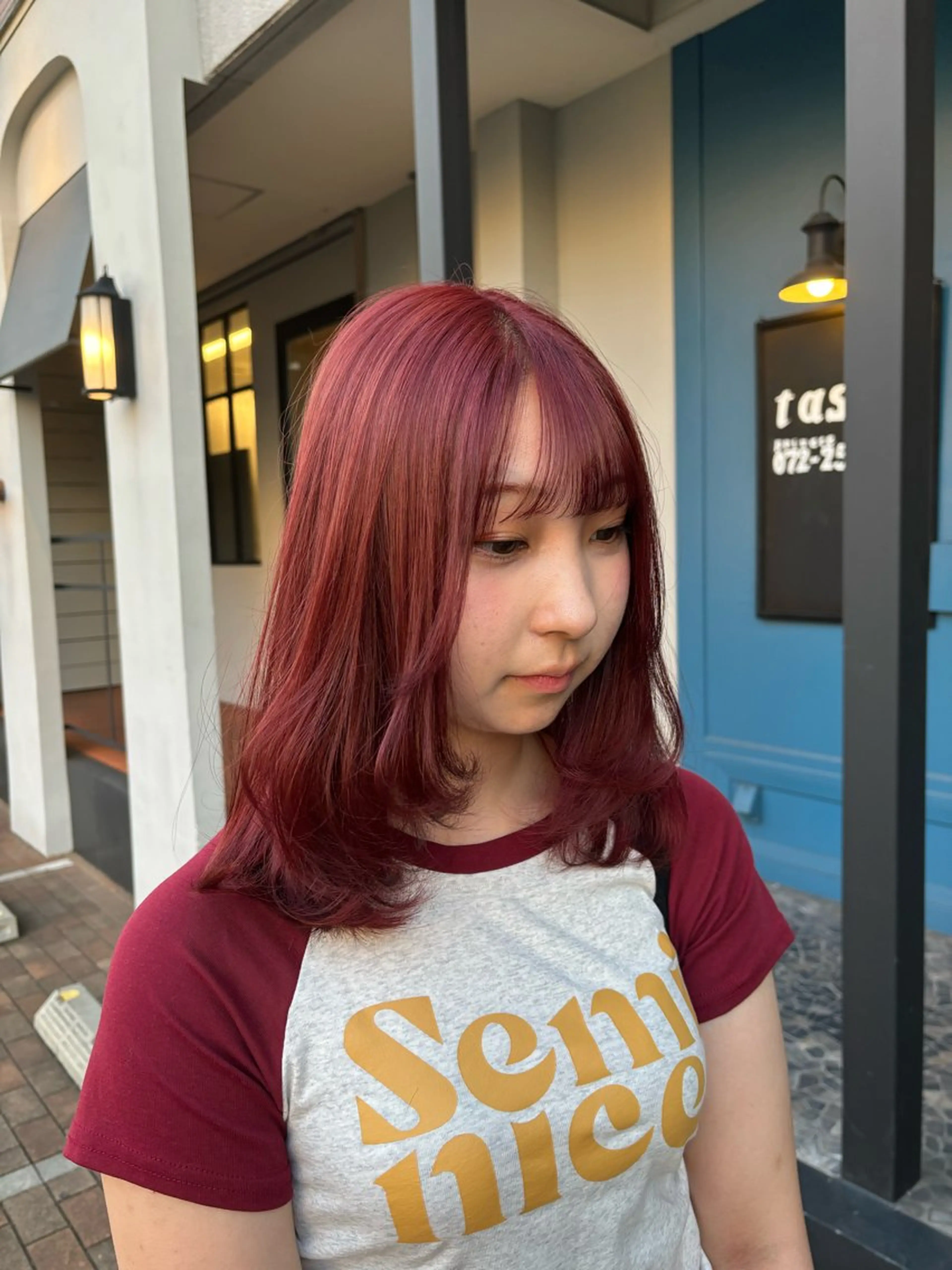 ミディアム ヘアカラー トリートメント 透明感カラー🎀 tasty/makoのヘアスタイル