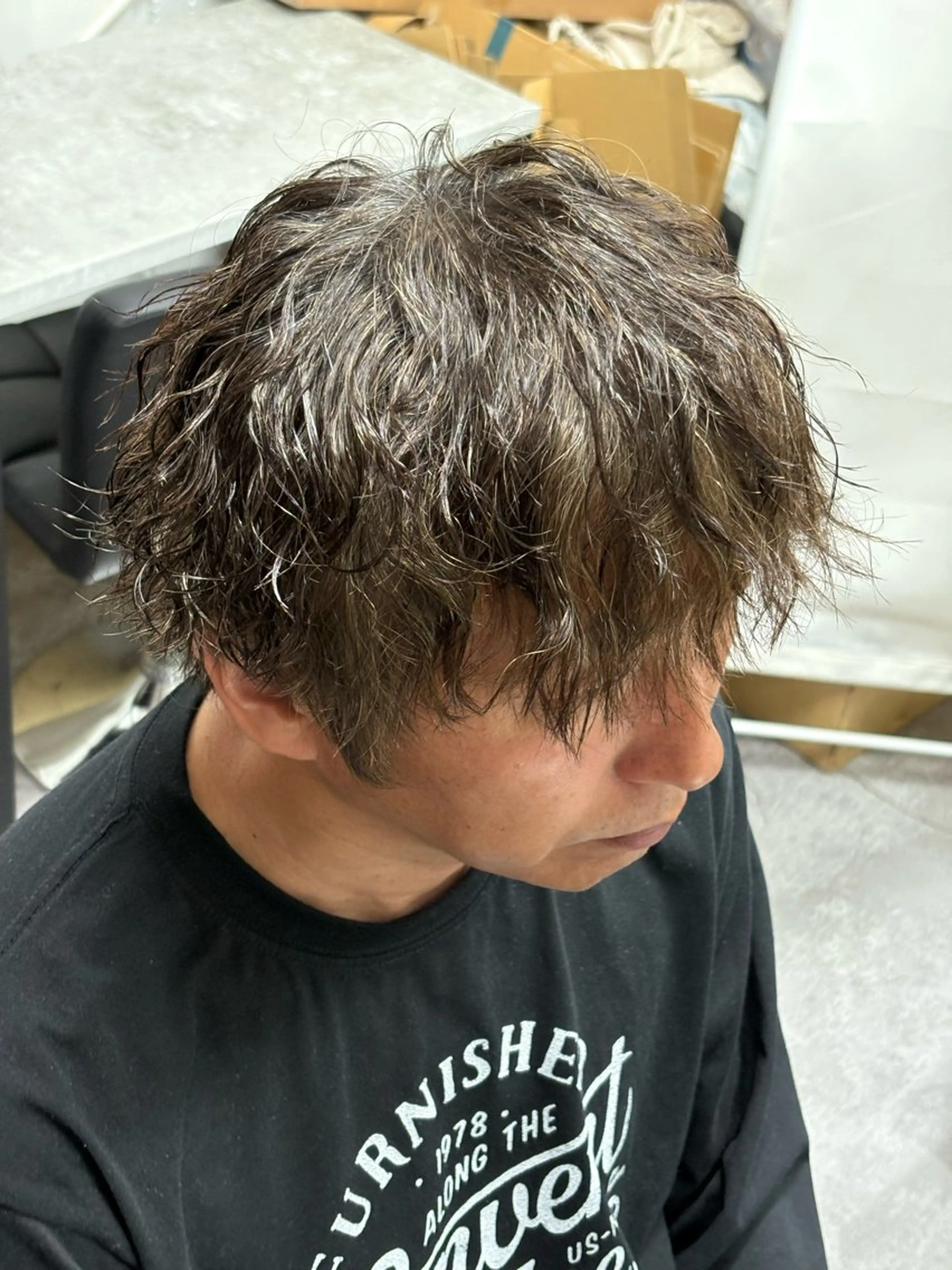 ミディアム カラー パーマ メンズ カット パーマ トリートメント ヘッドスパ メンズパーマ特化 🔥韓国ヘア職人🔥のヘアスタイル