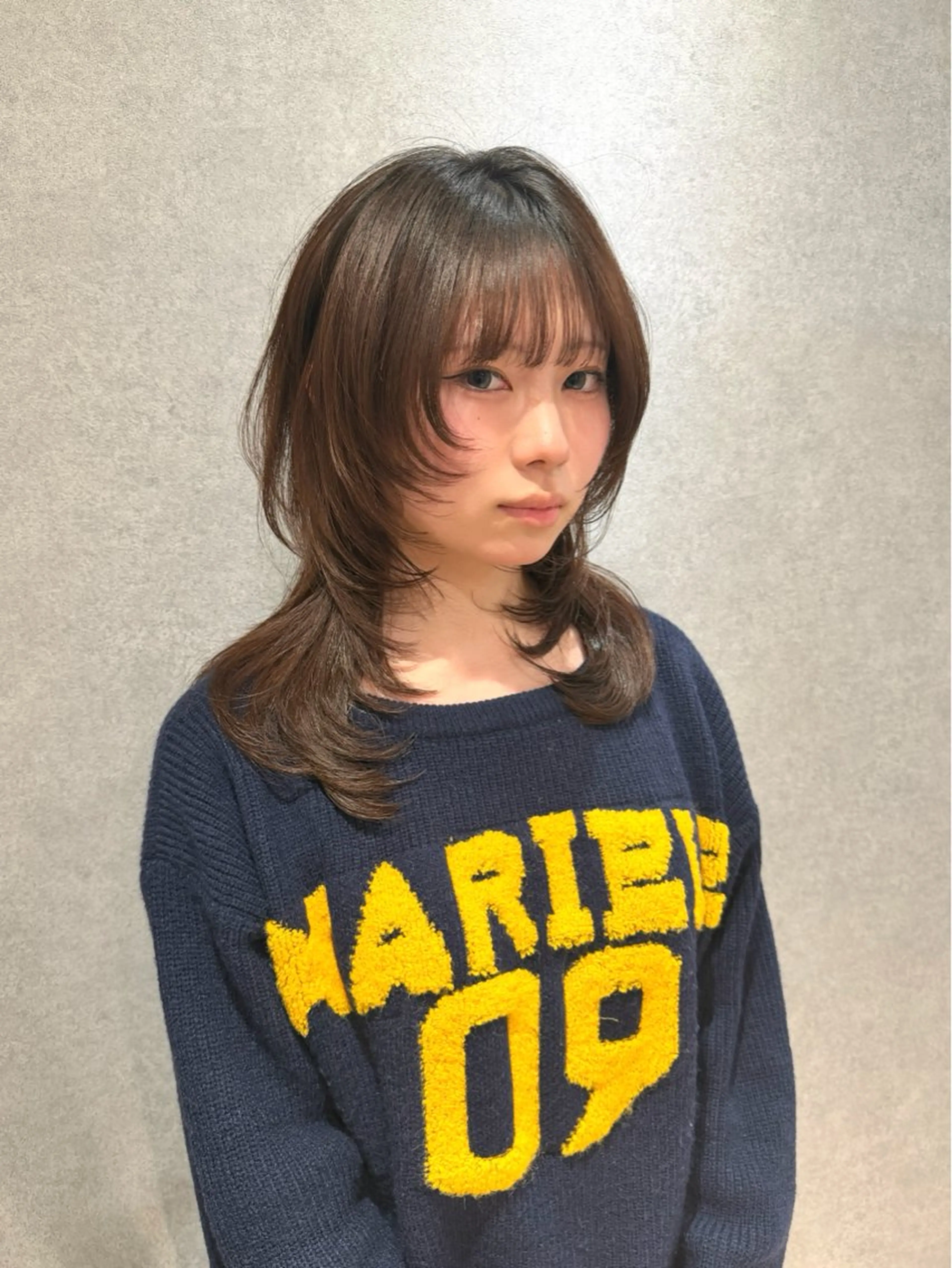 ミディアム カラー カット ヘアカラー トリートメント ハイトーン/ウルフ/ レイヤー/Asukaのヘアスタイル