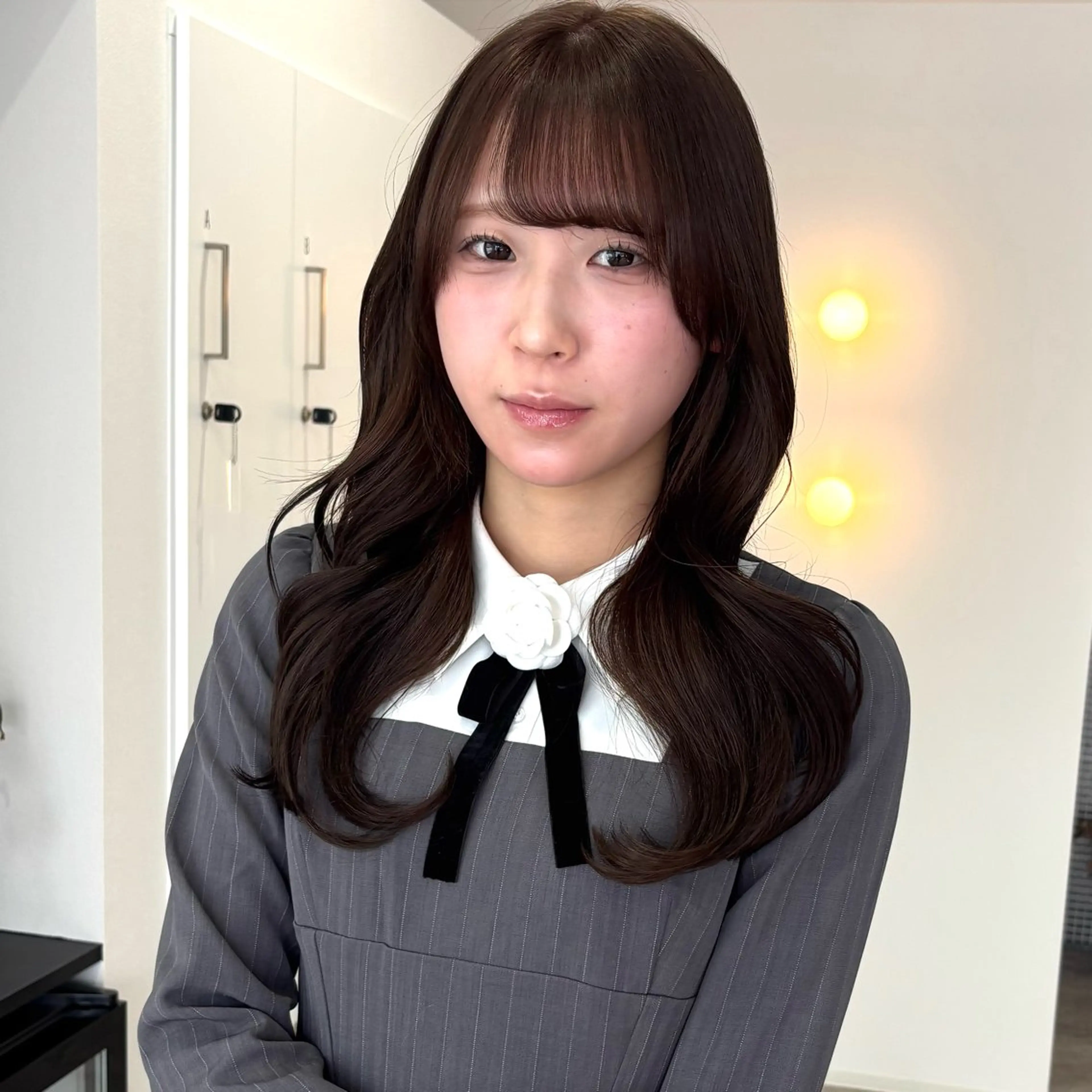 ロング ヘアカラー トリートメント ハイトーン/韓国 レイヤー🎀まおのヘアスタイル