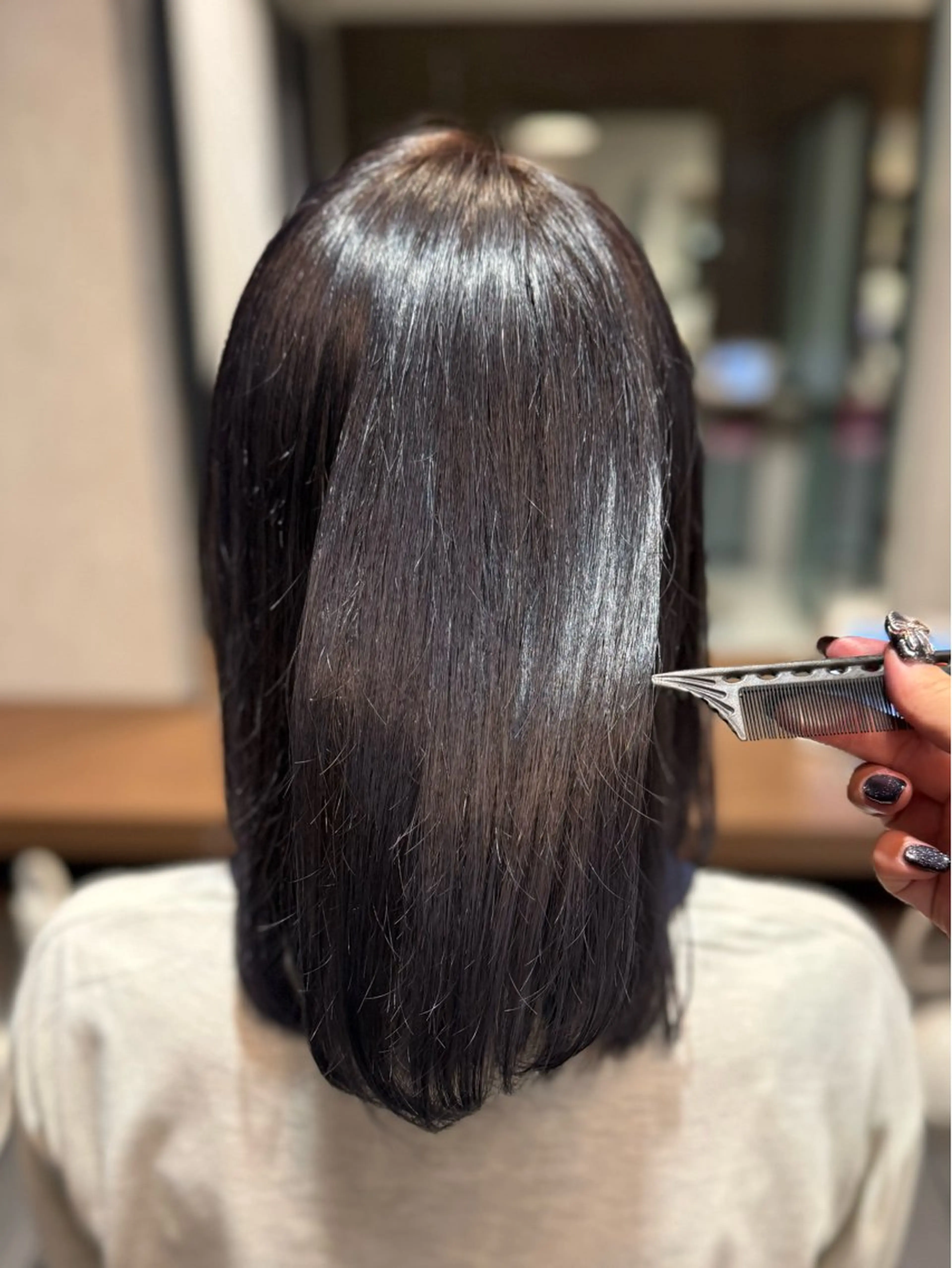 ミディアム カラー Harris 表参道・外苑前・青山 表参道本店所属・艶カラー/ハイトーン /アレンジ/meiのヘアスタイル