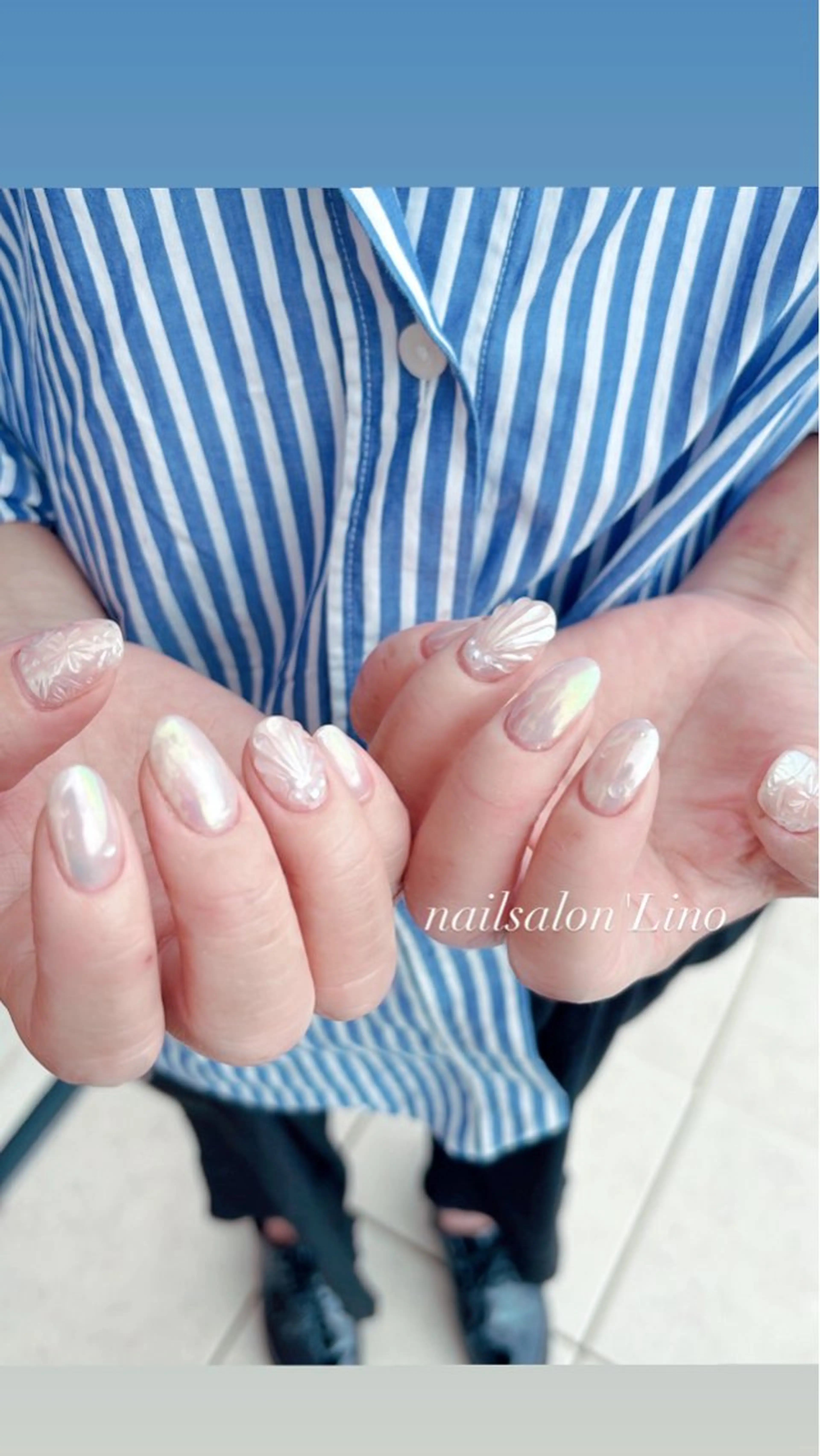 ネイル オーロラネイル ワンカラーネイル ハンドネイル Lino𓂃⟡.· Chizuruのネイルデザイン