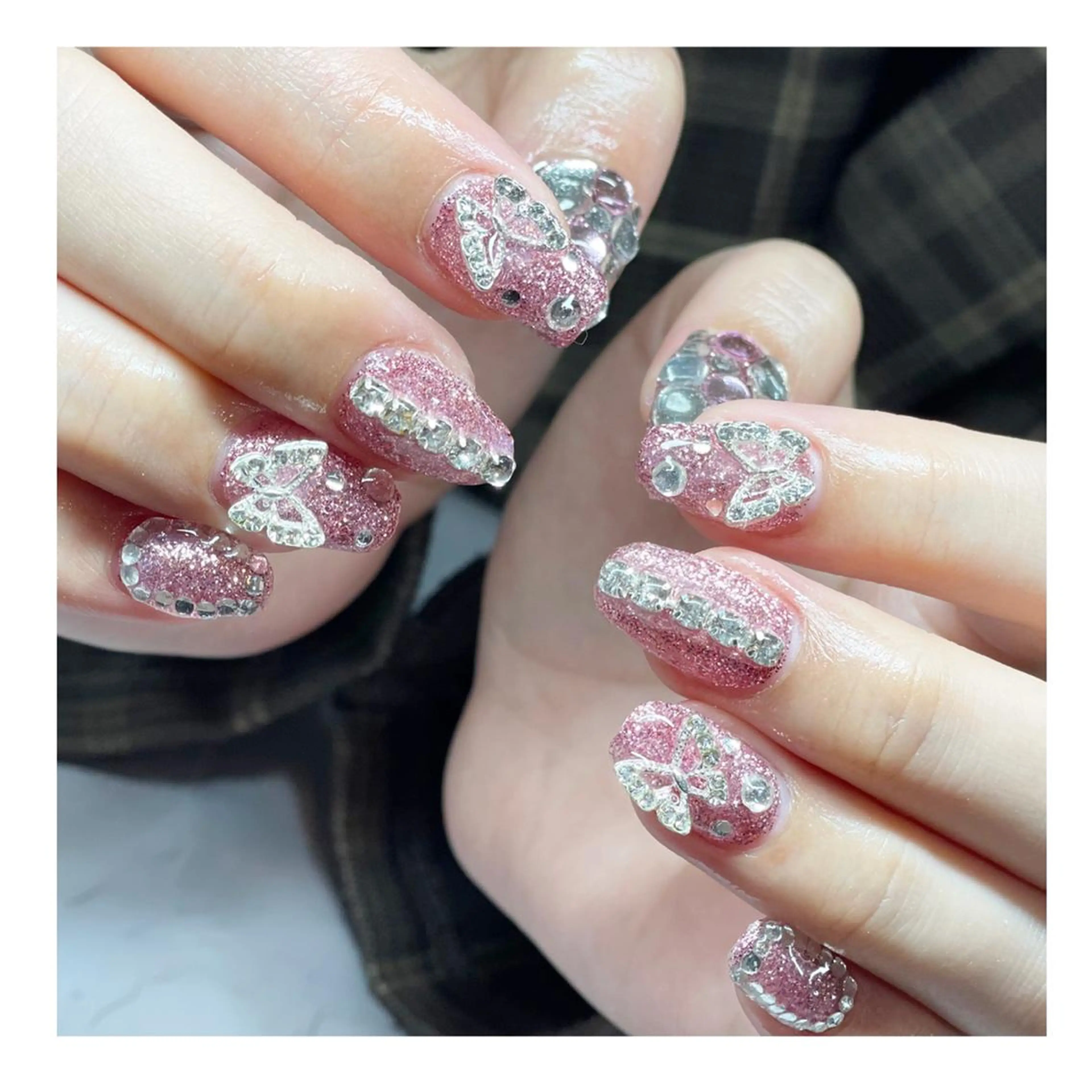 ネイル ジェルネイル ピンク ハンドネイル LaLa Peach 福岡のマツエク・マツパデザイン