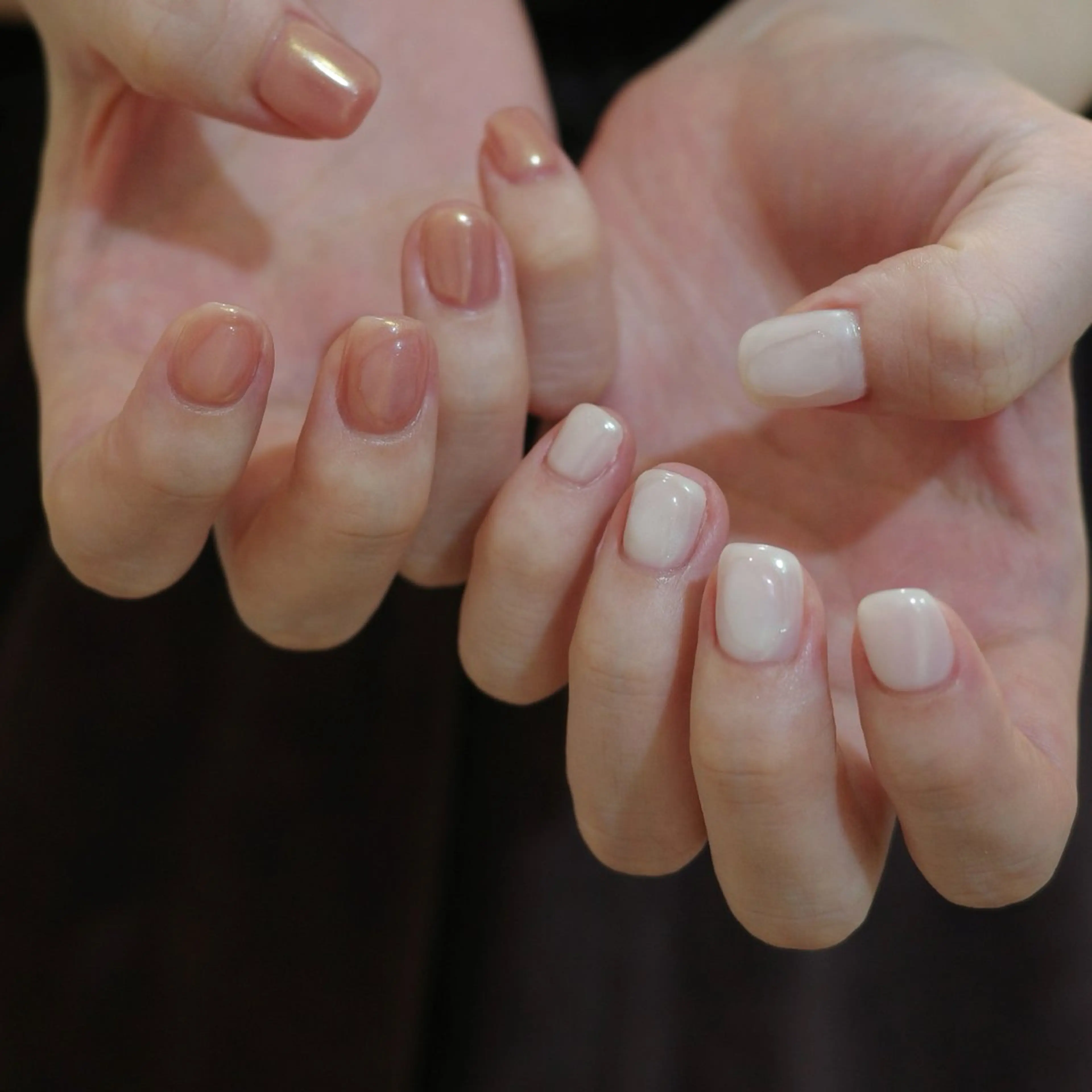 ネイル オーロラネイル グリーン ミラーネイル オレンジ ピンク ハンドネイル pointillé .ayaのネイルデザイン