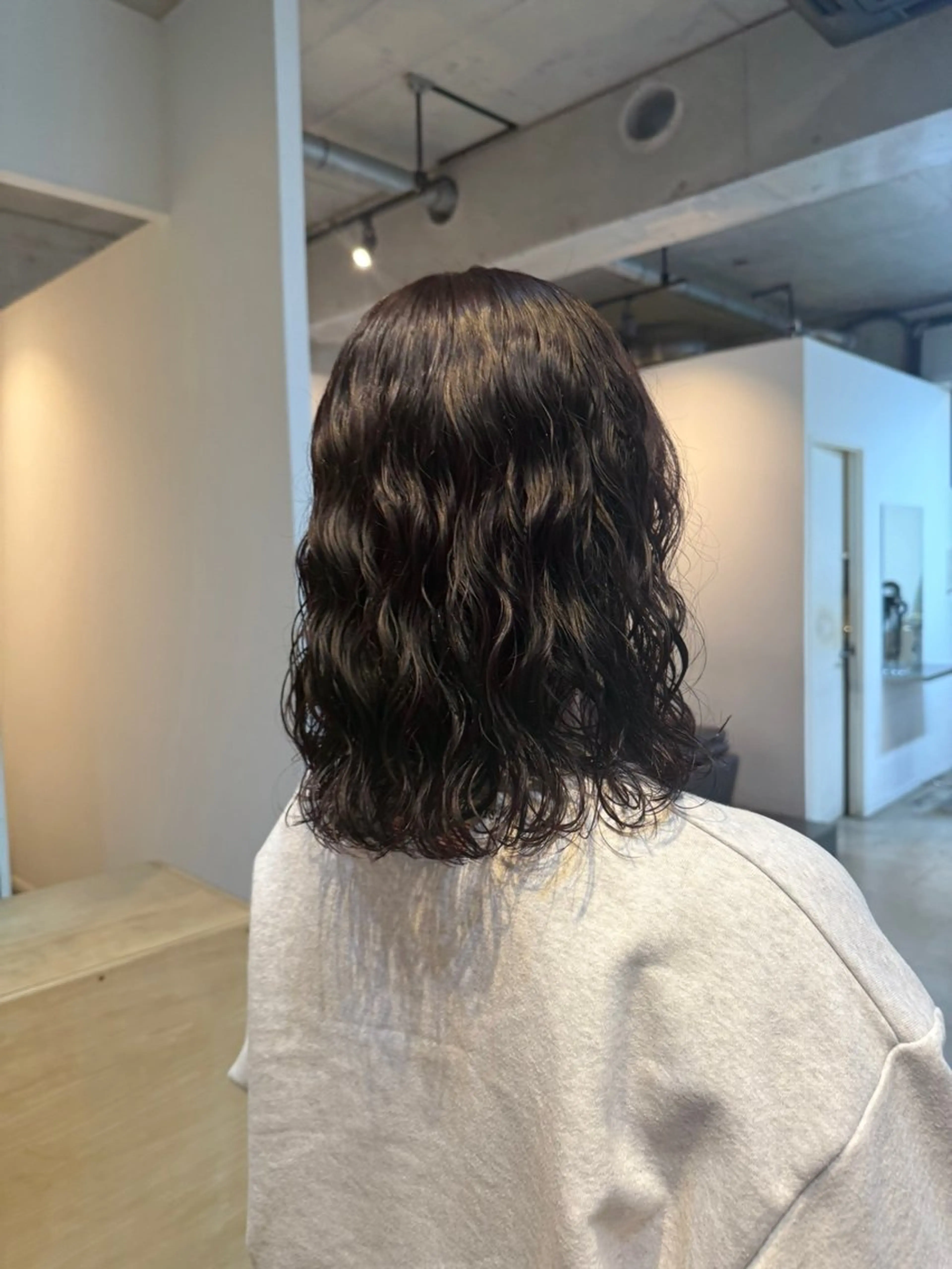 ミディアム カット パーマ トリートメント デジタルパーマ/ ウェーブパーマ/神野のヘアスタイル