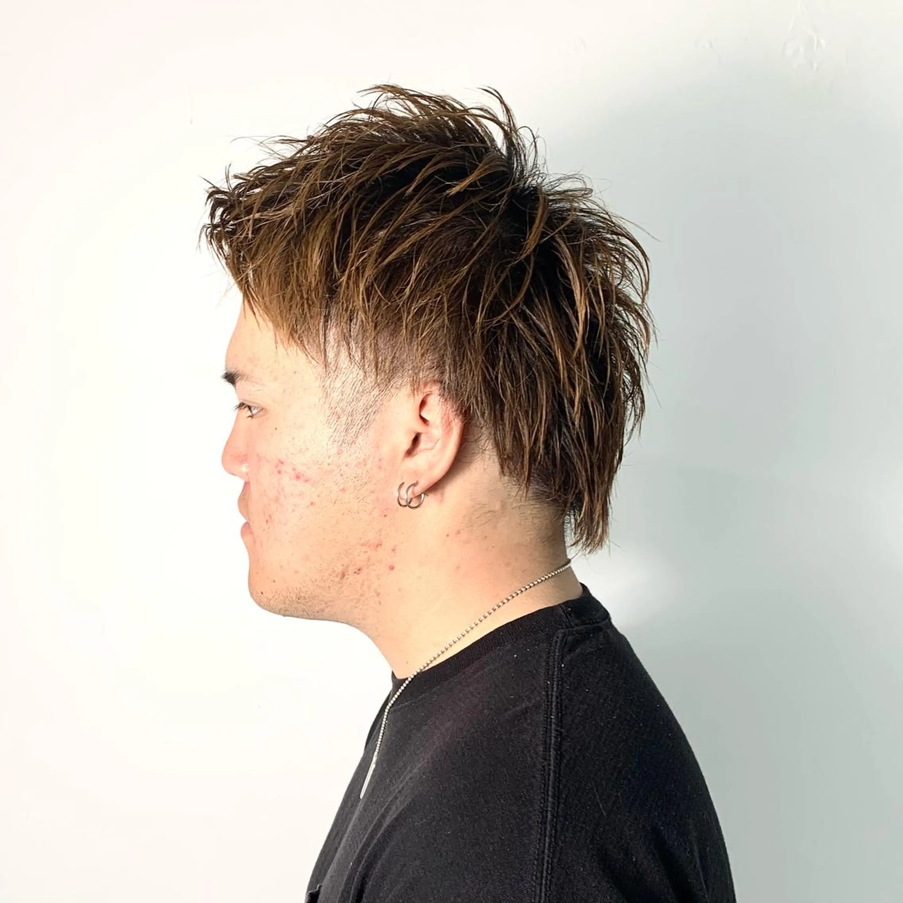 メンズ アップバング ツーブロック 刈り上げ メンズウルフカット ウルフカット 柏メンズカットパーマ NO.1タイチのヘアスタイル