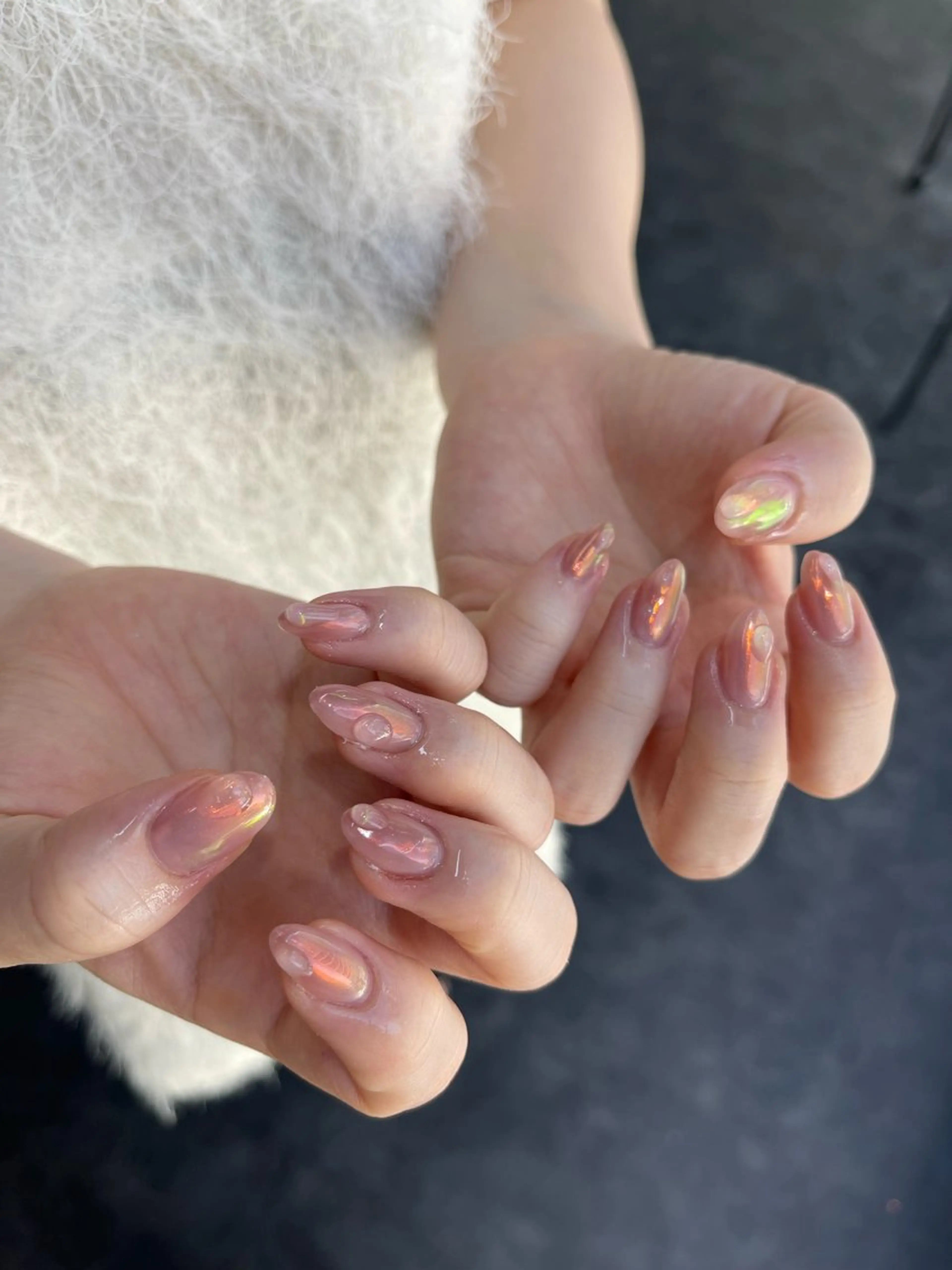 ネイル フレンチネイル マグネットネイル ニュアンスネイル ワンカラーネイル ハンドネイル GRANDE大須 Cecil💜のネイルデザイン