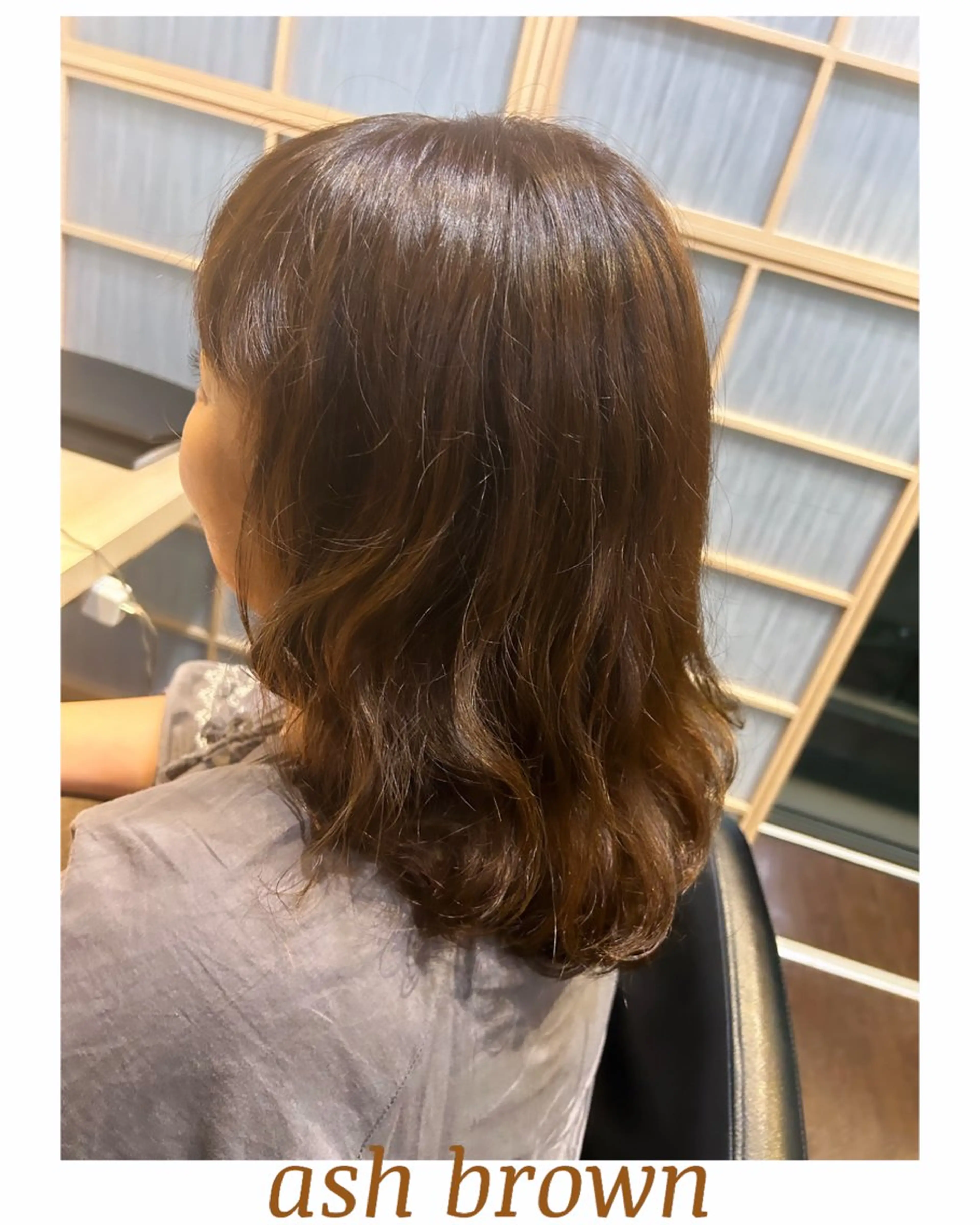 カラー アッシュ アッシュブラウン ブラウンカラー パーマモデル募集中 瀬在紗也香のヘアスタイル